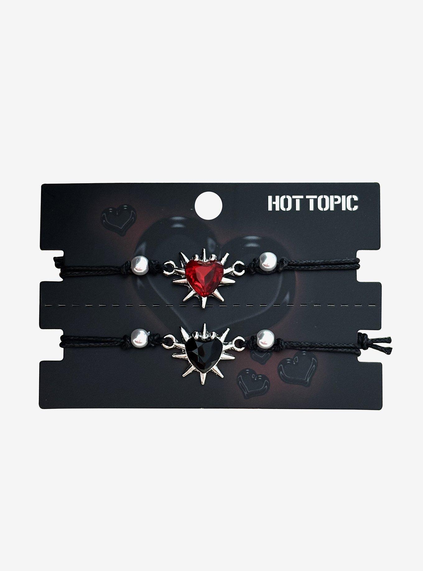 Spiked Hearts Best Friend Bracelet Set, , hi-res