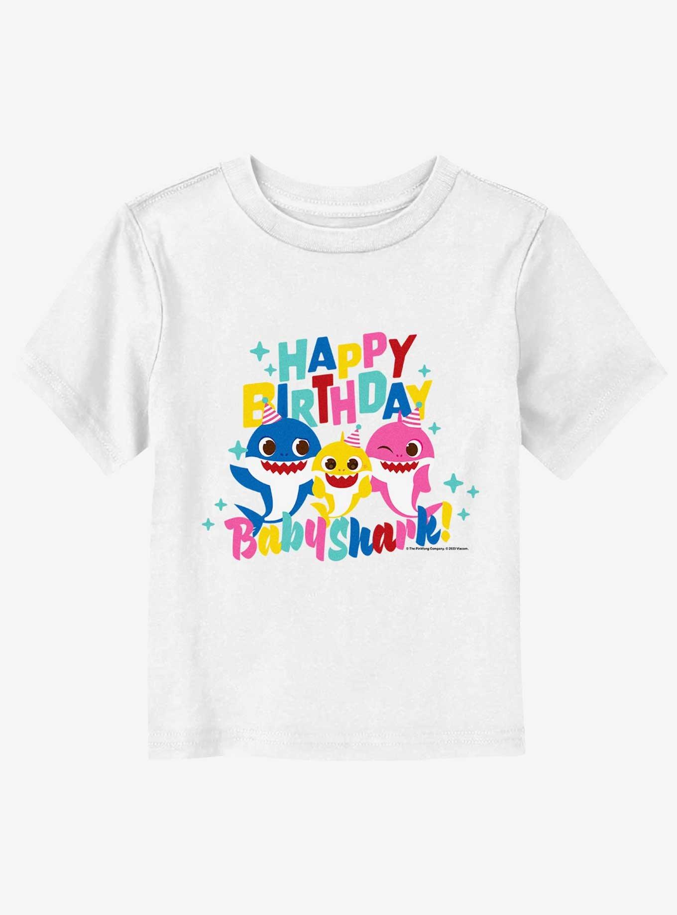 Baby Shark Happy Birthday Baby Shark Toddler T-Shirt, WHITE, hi-res