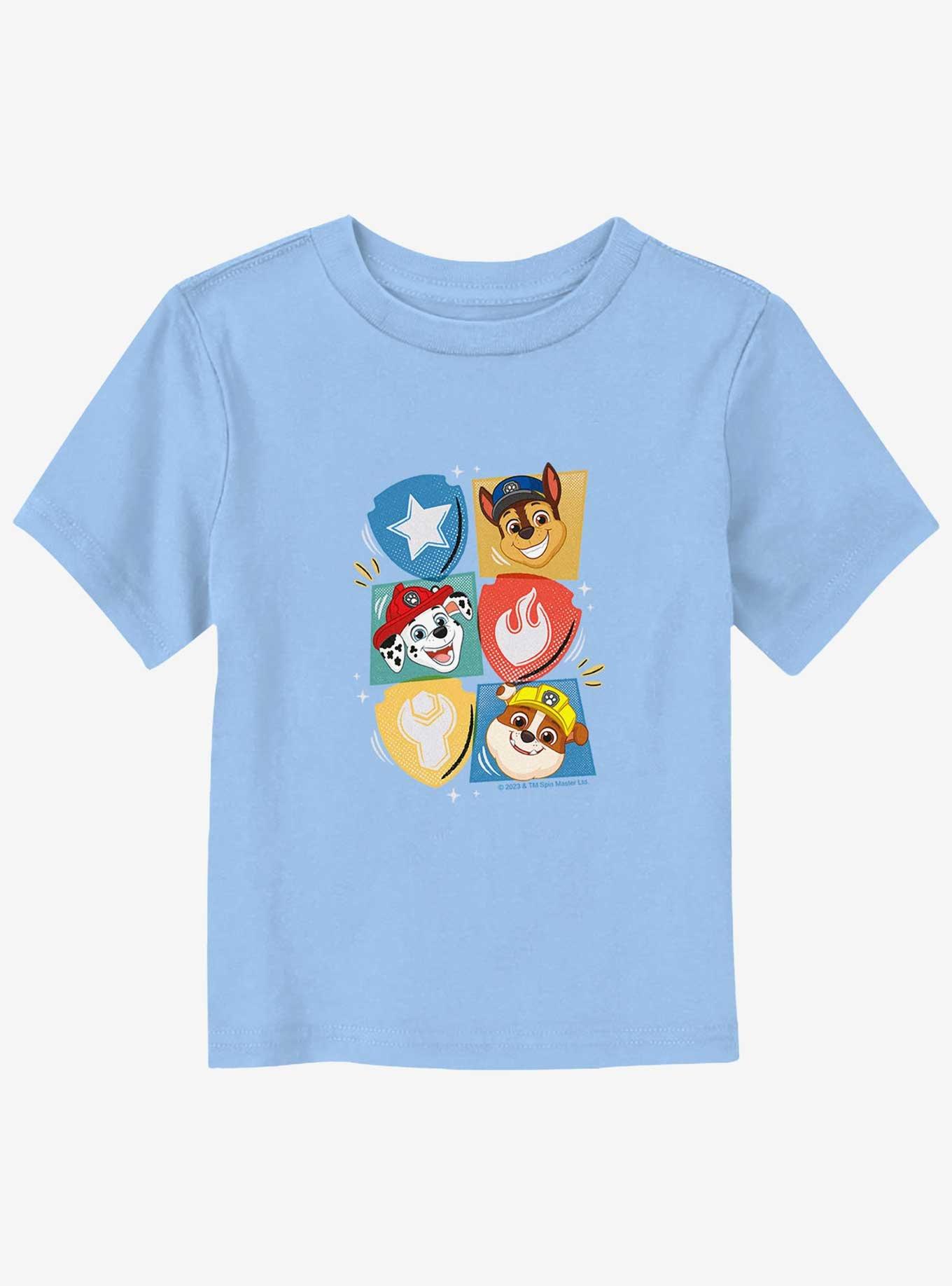 Paw Patrol Chase Marshall Rubble Heads Toddler T-Shirt, LT BLUE, hi-res