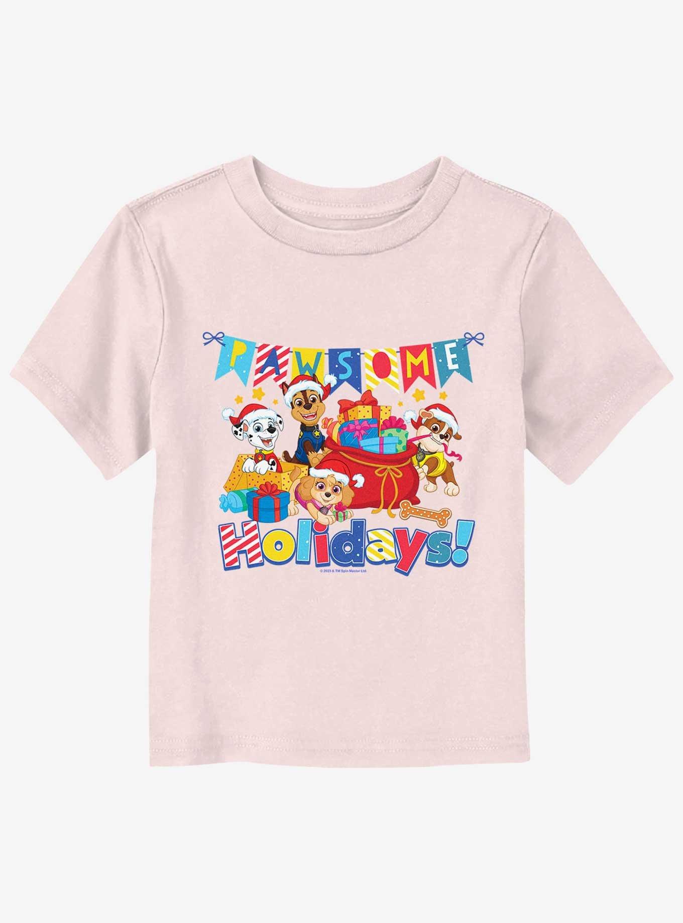 Paw Patrol Pawsome Holidays Group Toddler T-Shirt, LIGHT PINK, hi-res