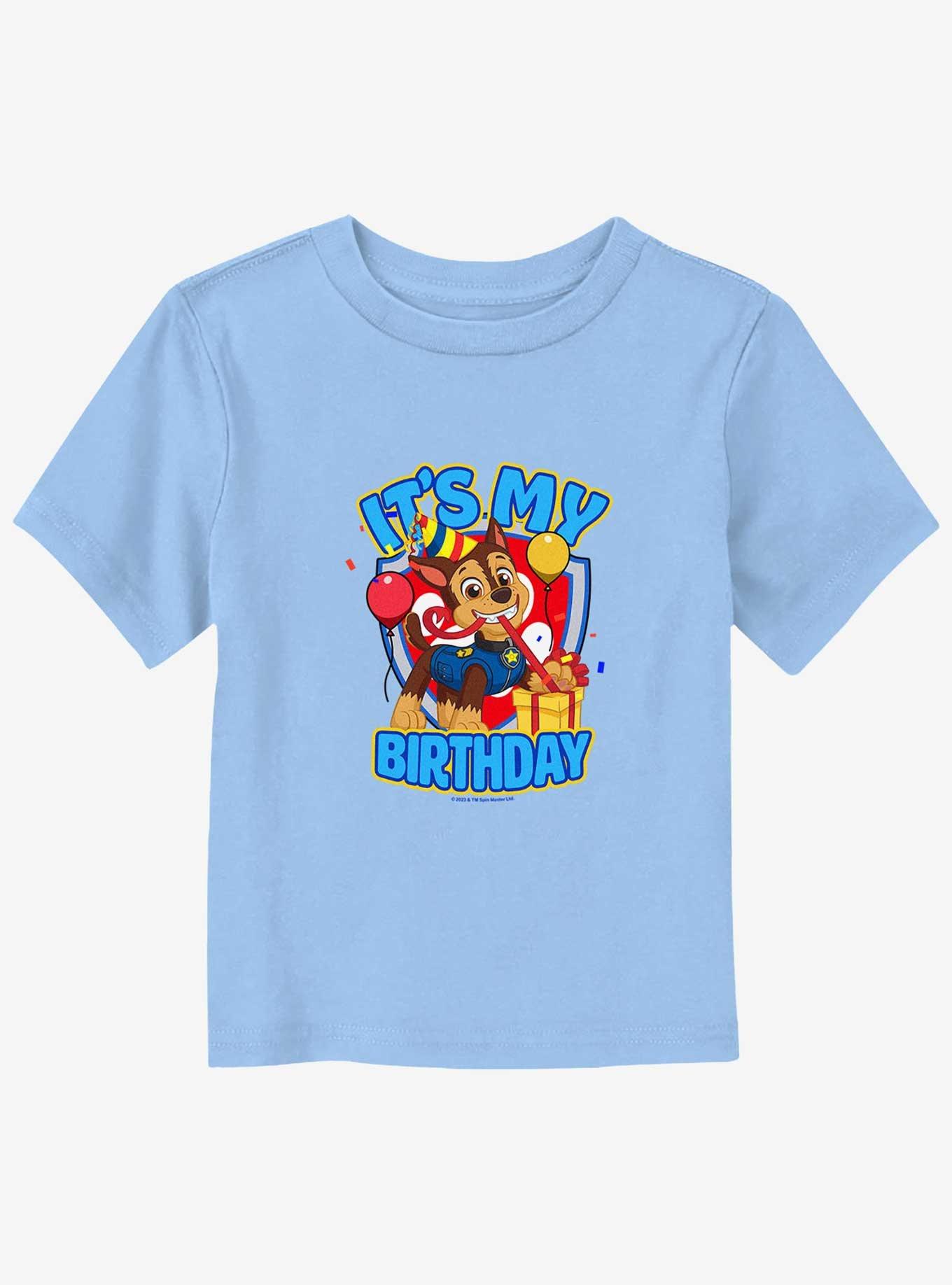 Paw Patrol Chase My Bday Toddler T-Shirt, LT BLUE, hi-res