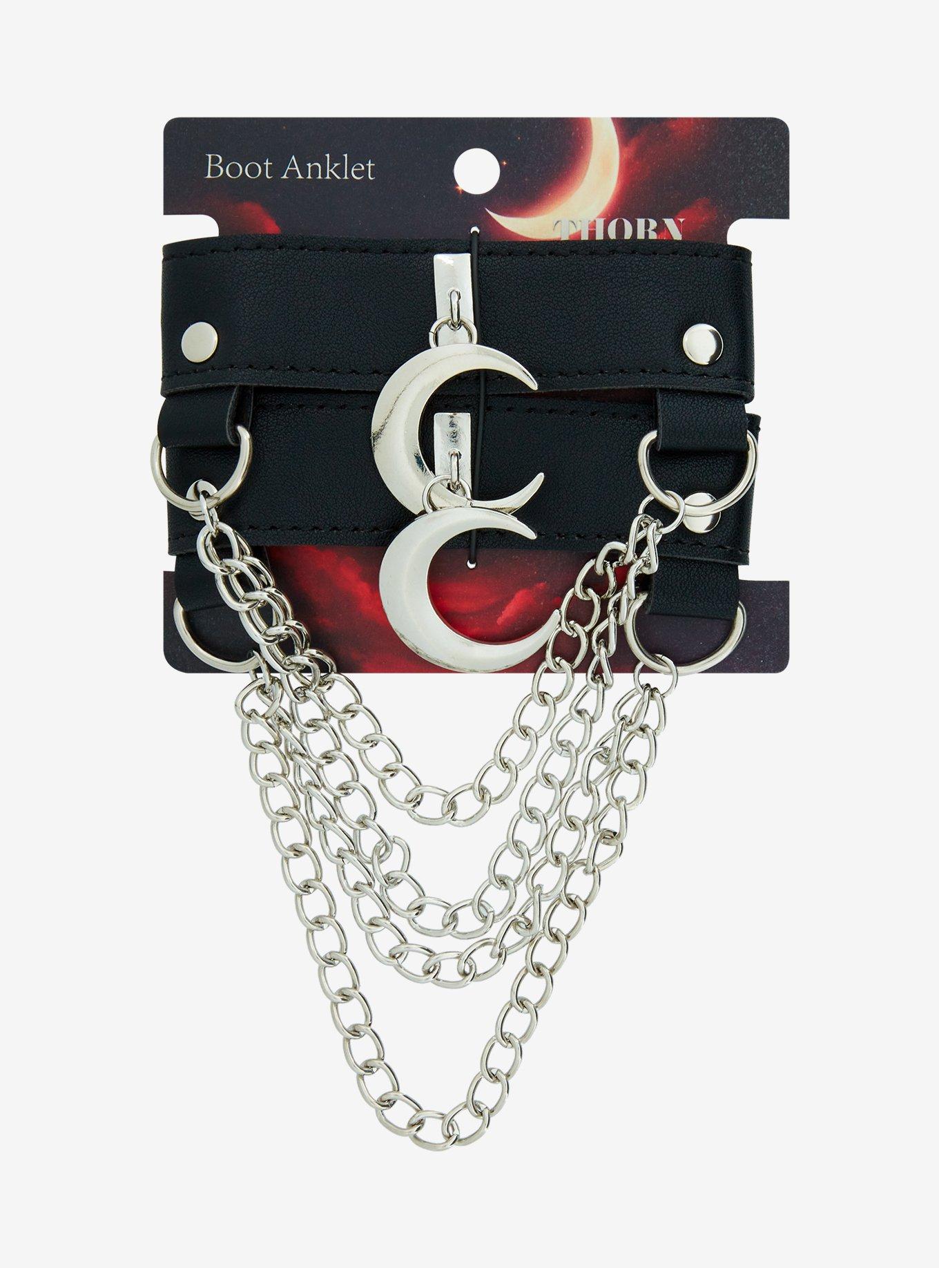 Thorn & Fable Moon Chain Boot Anklet Set, , hi-res