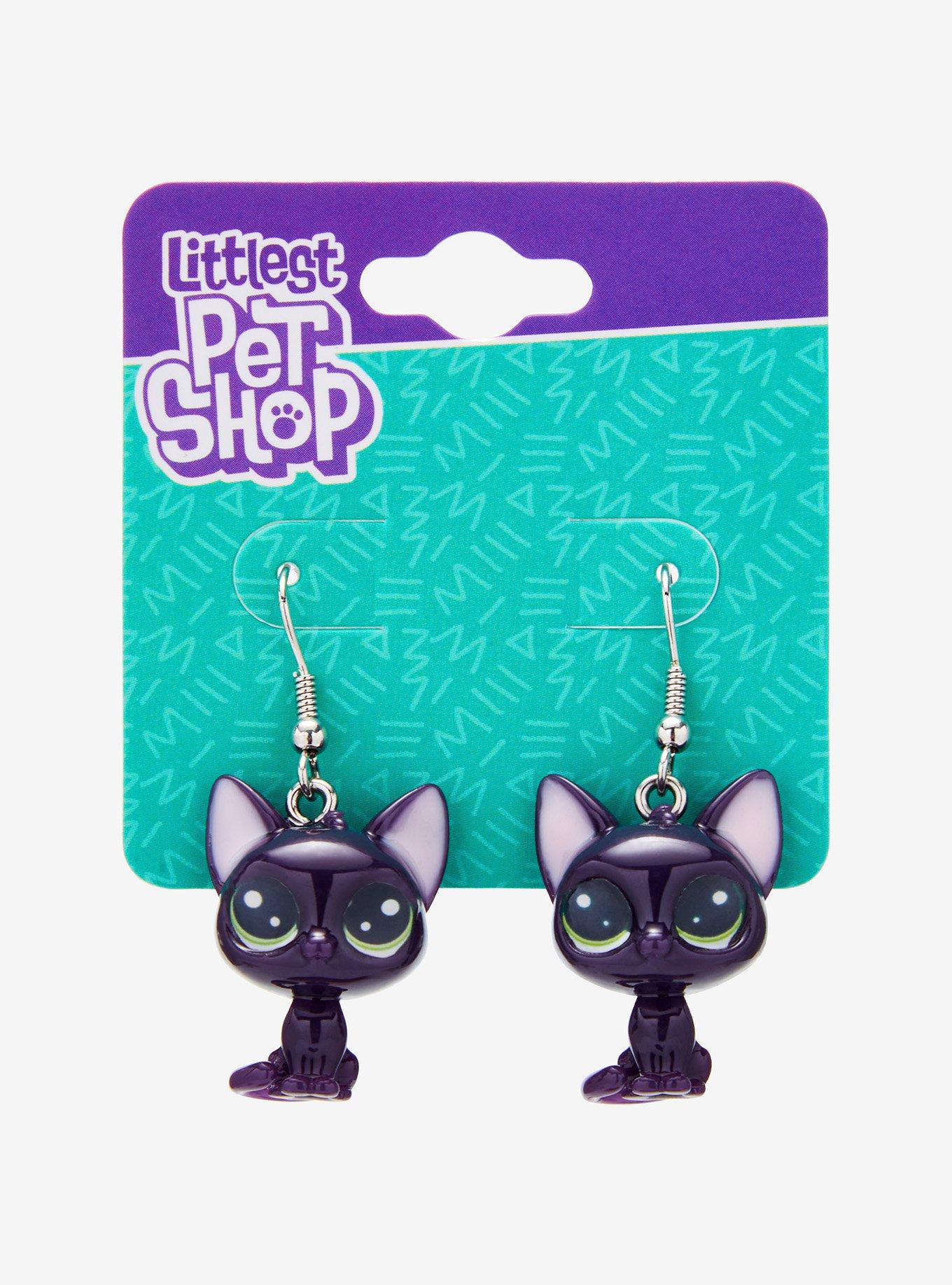 Littlest Pet Shop Purple Cat Drop Earrings, , hi-res