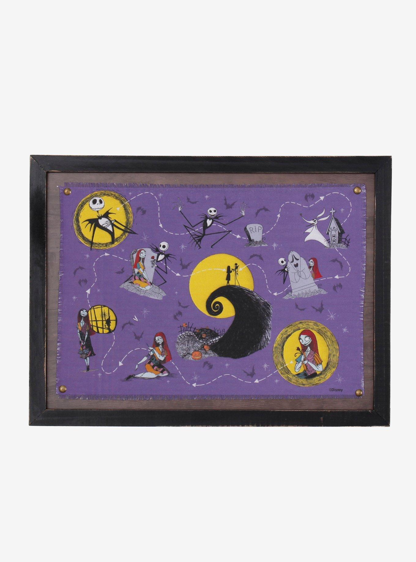 The Nightmare Before Christmas Jack & Sally Map Framed Canvas Wall Art, , hi-res