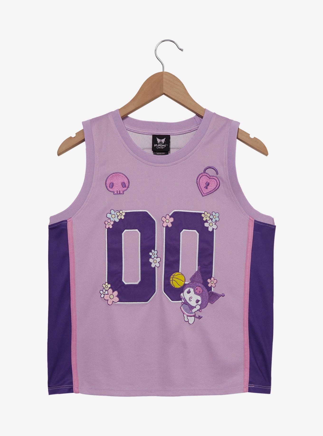 Sanrio Kuromi Embroidered Women's Cropped Basketball Jersey — BoxLunch Exclusive, , hi-res