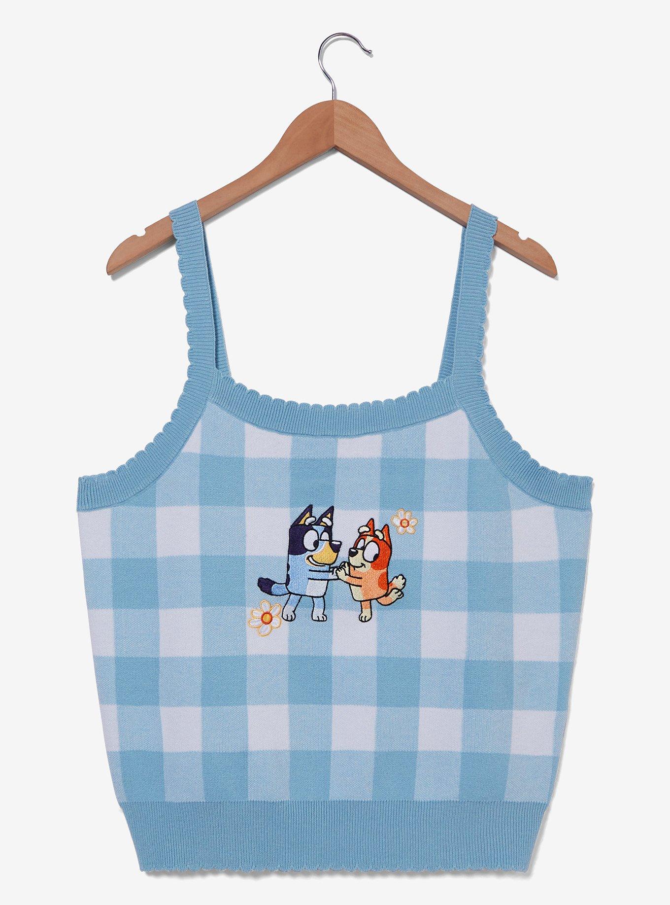 Bluey Bingo & Bluey Gingham Women's Plus Size Knit Tank Top &mdash; BoxLunch Exclusive, LIGHT BLUE, hi-res