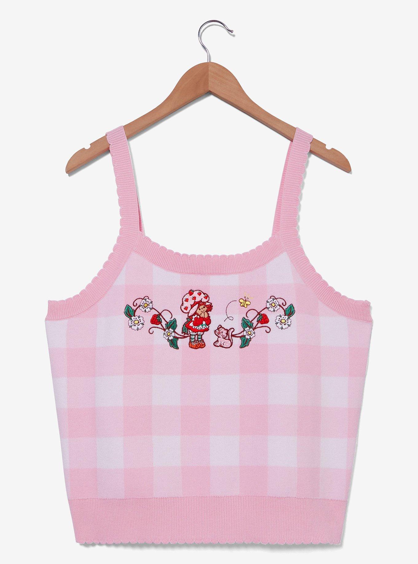 Strawberry Shortcake Custard & Strawberry Gingham Women's Plus Size Knit Tank Top — BoxLunch Exclusive, , hi-res