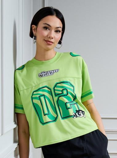 The Powerpuff Girls Buttercup Women's Cropped Football Jersey