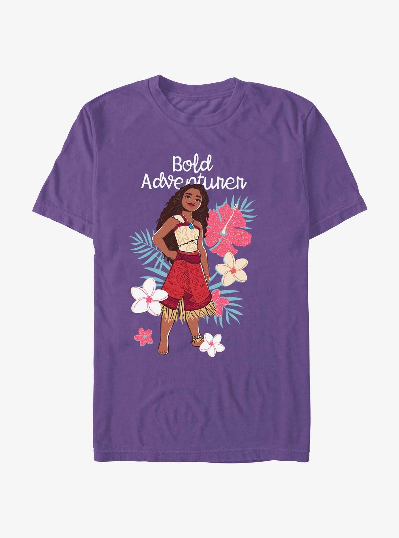 Disney Moana 2 Bold Adventurer Floral T-Shirt, PURPLE, hi-res
