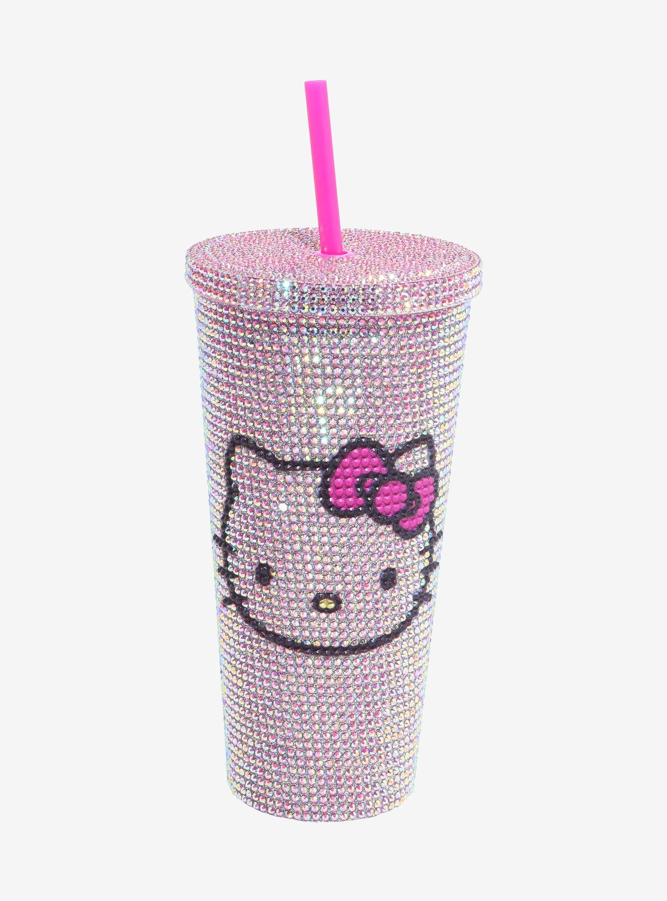 Hello Kitty Pink Rhinestone Acrylic Travel Cup, , hi-res