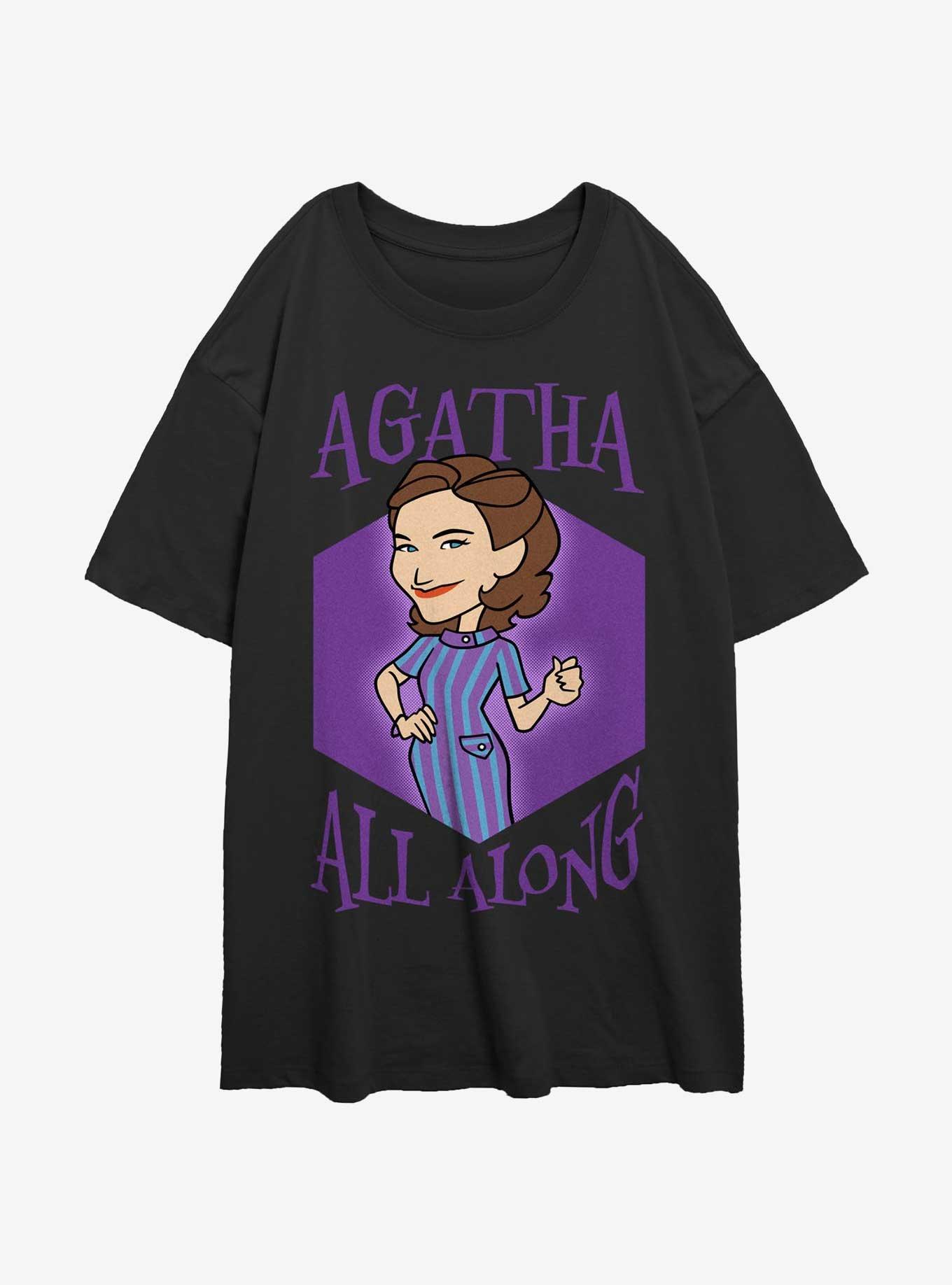 Marvel WandaVision Agatha Cartoon Girls Oversized T-Shirt, BLACK, hi-res