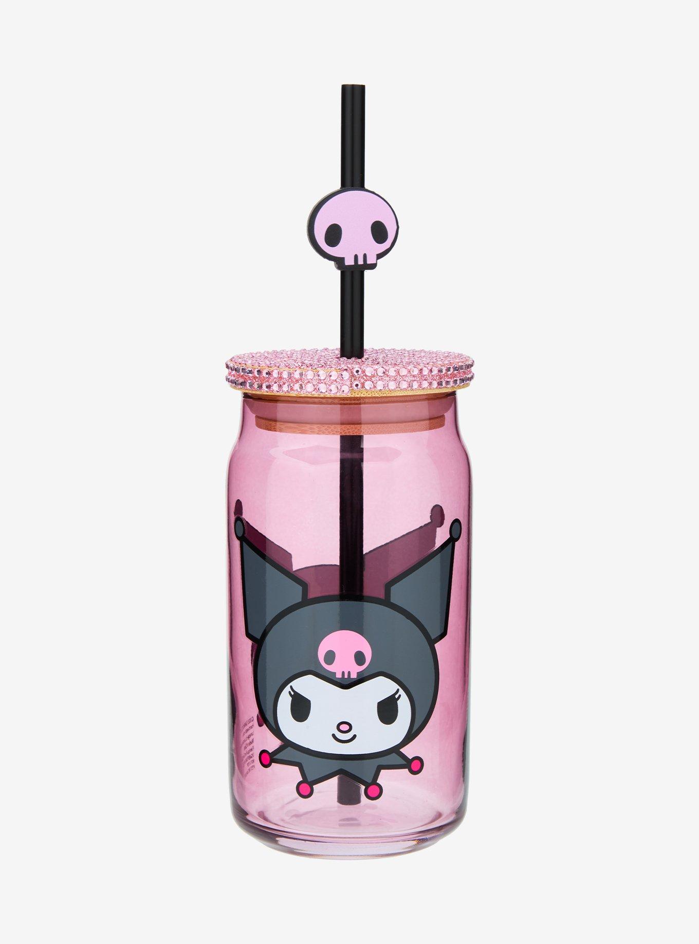 Kuromi Rhinestone Lid Glass Cup | Hot Topic