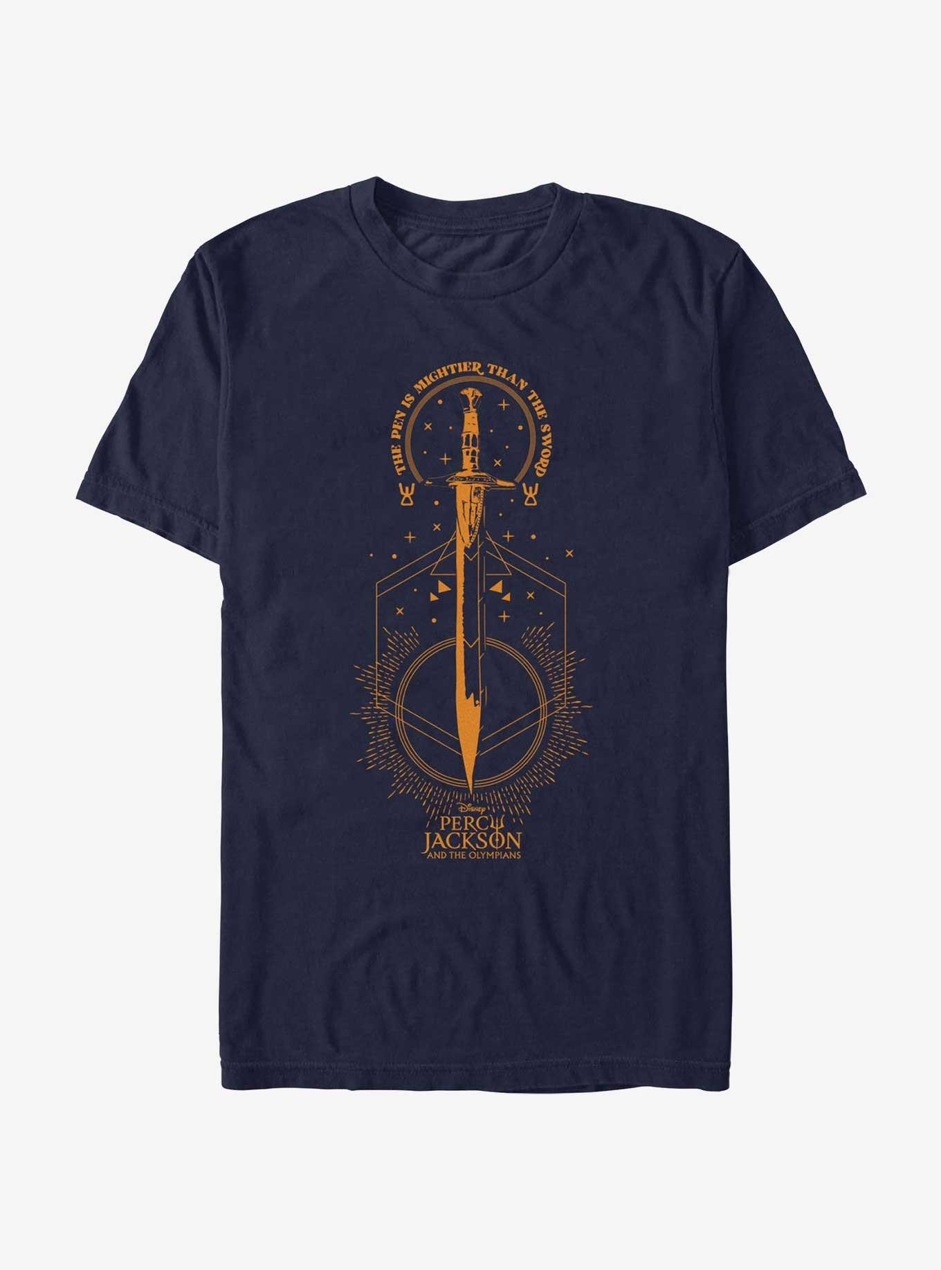 Disney Percy Jackson And The Olympians Pen Above Sword T-Shirt, NAVY, hi-res
