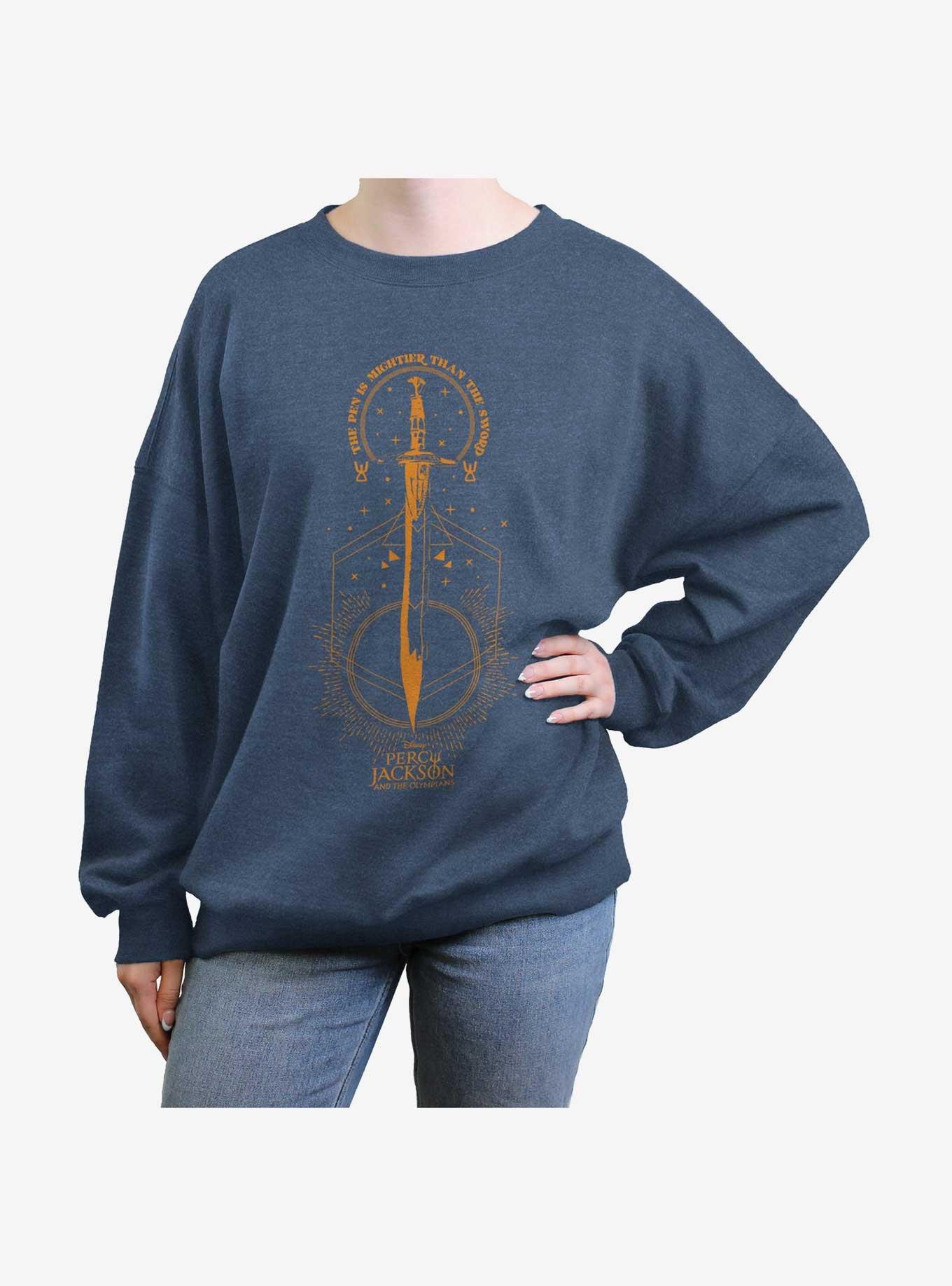 Disney Percy Jackson And The Olympians Pen Above Sword Womens Oversized Sweatshirt, , hi-res