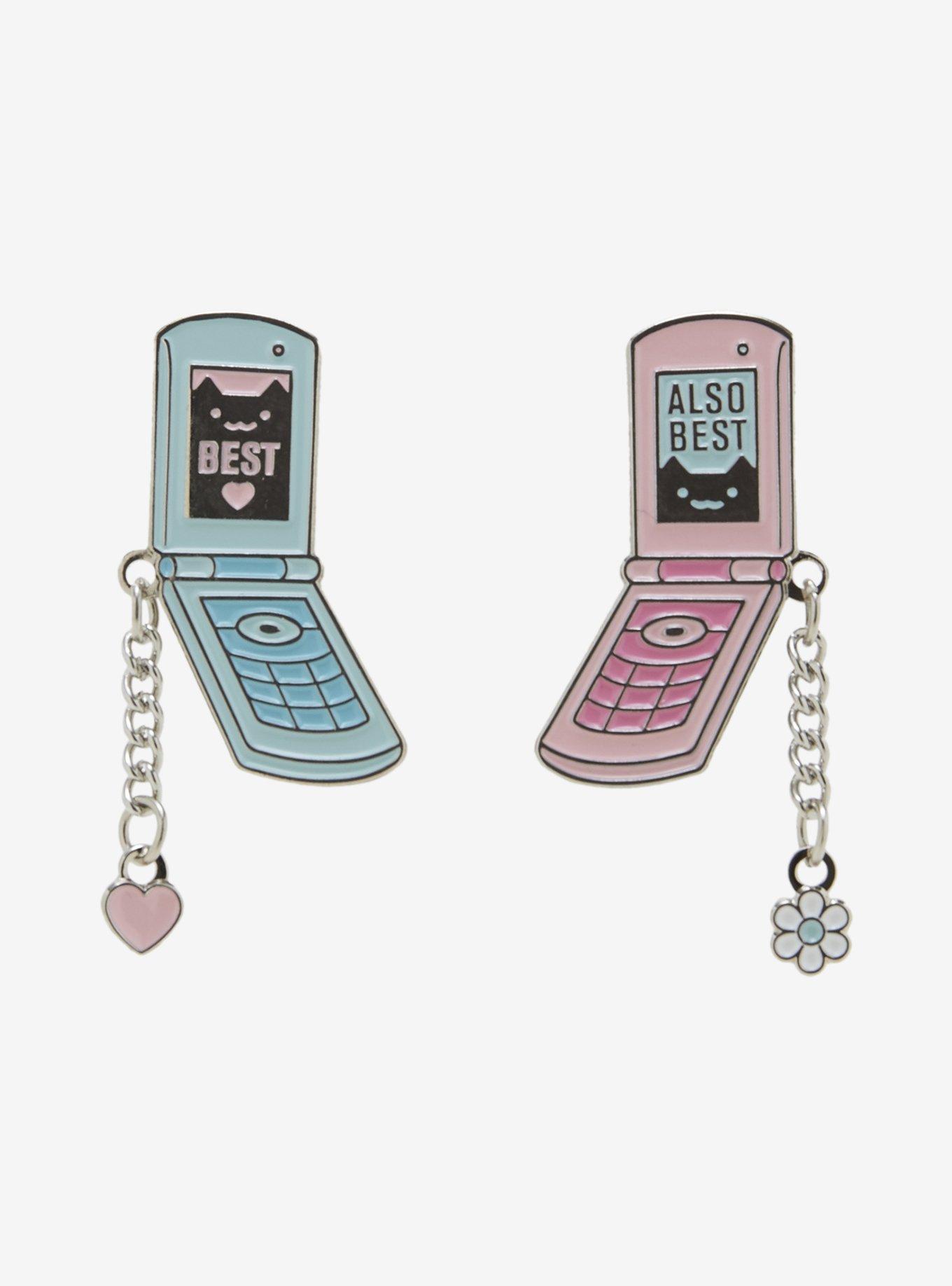 BFFs 4 Eva Cat Phones Bestie Enamel Pin Set, , hi-res