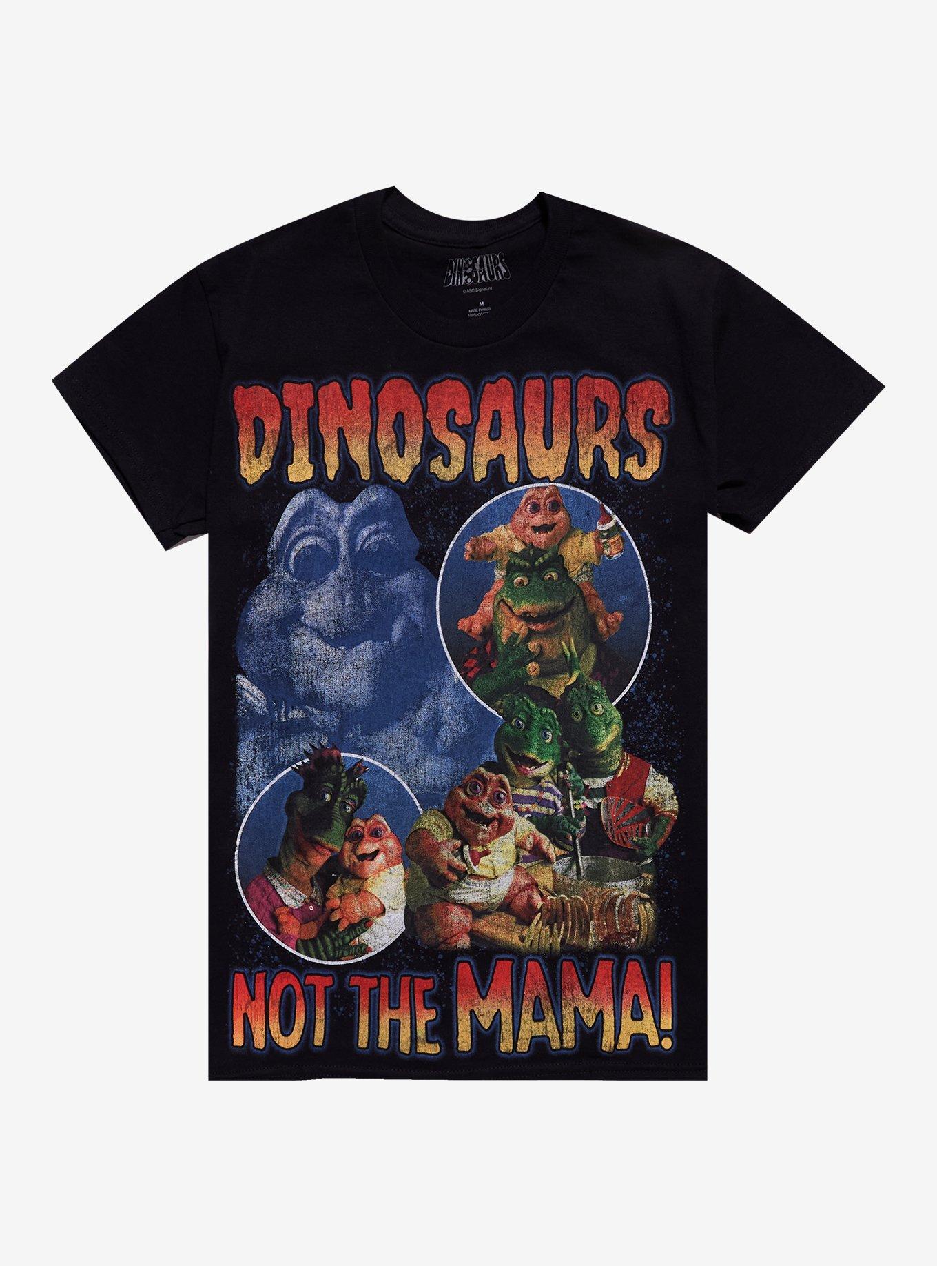 Dinosaurs Not The Mama Collage T-Shirt, BLACK, hi-res