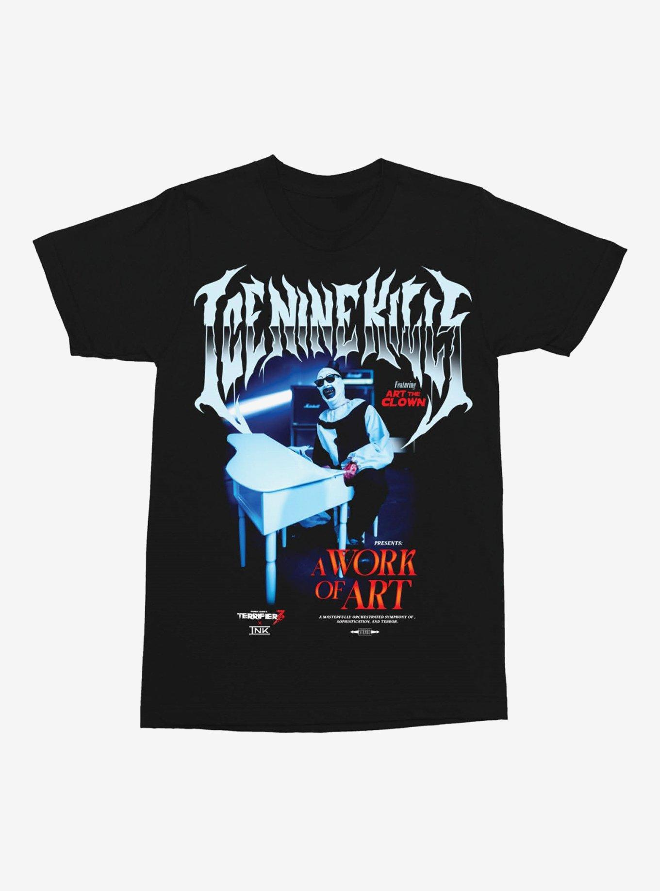 Tシャツ・カットソー THE GREATEST Still Life Tee 4FK1138 Ice Nine Kills X Terrifier A Work Of Art Piano T-Shirt | Hot
