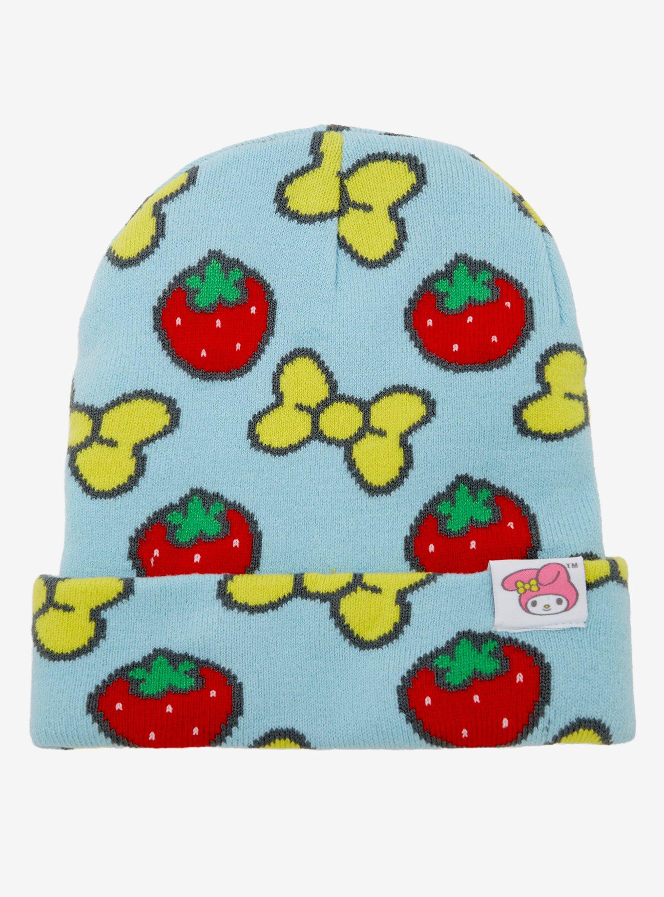 My Melody Bow Strawberry Beanie, , hi-res