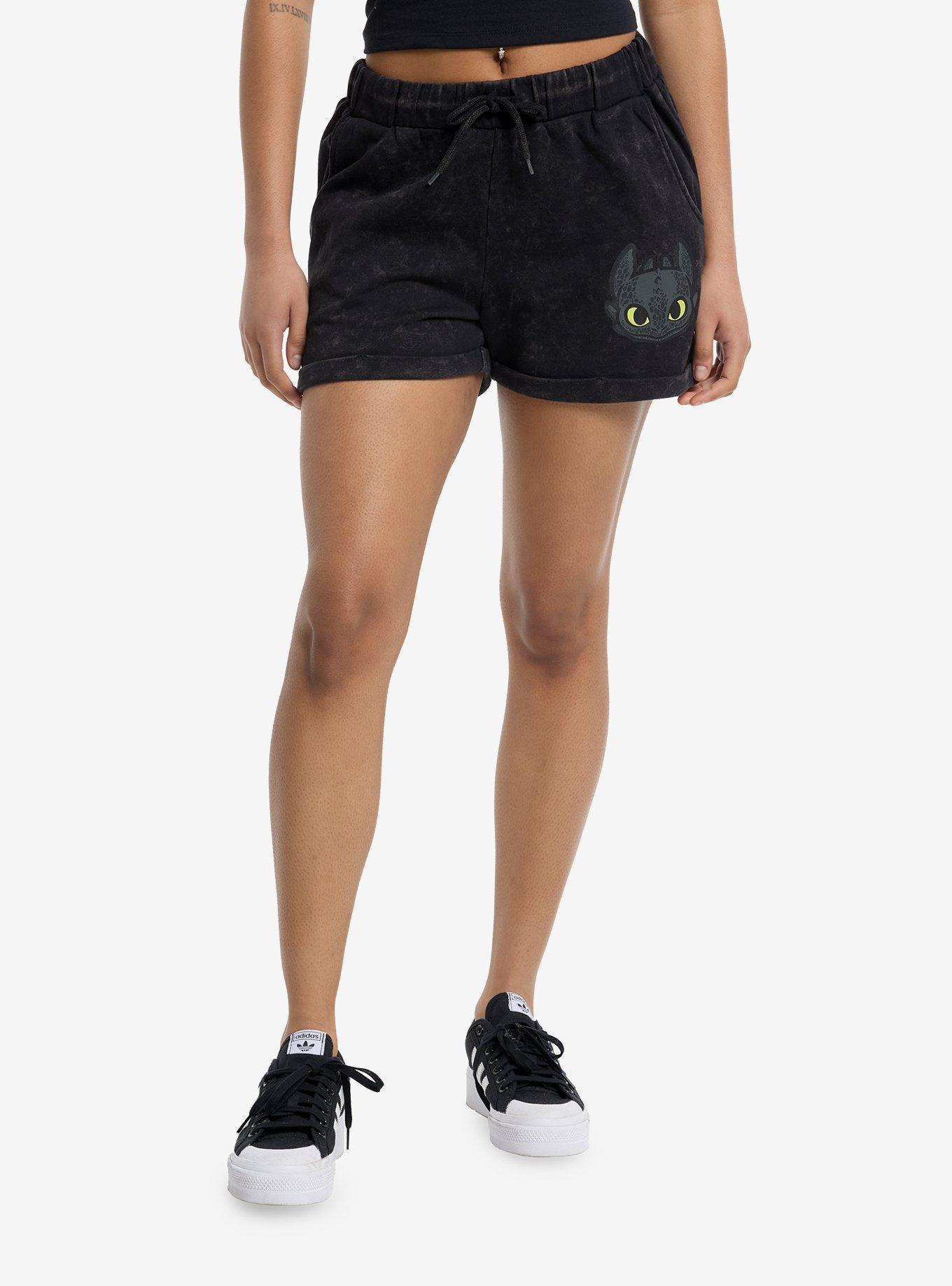 How To Train Your Dragon Toothless Mineral Wash Girls Lounge Shorts, , hi-res