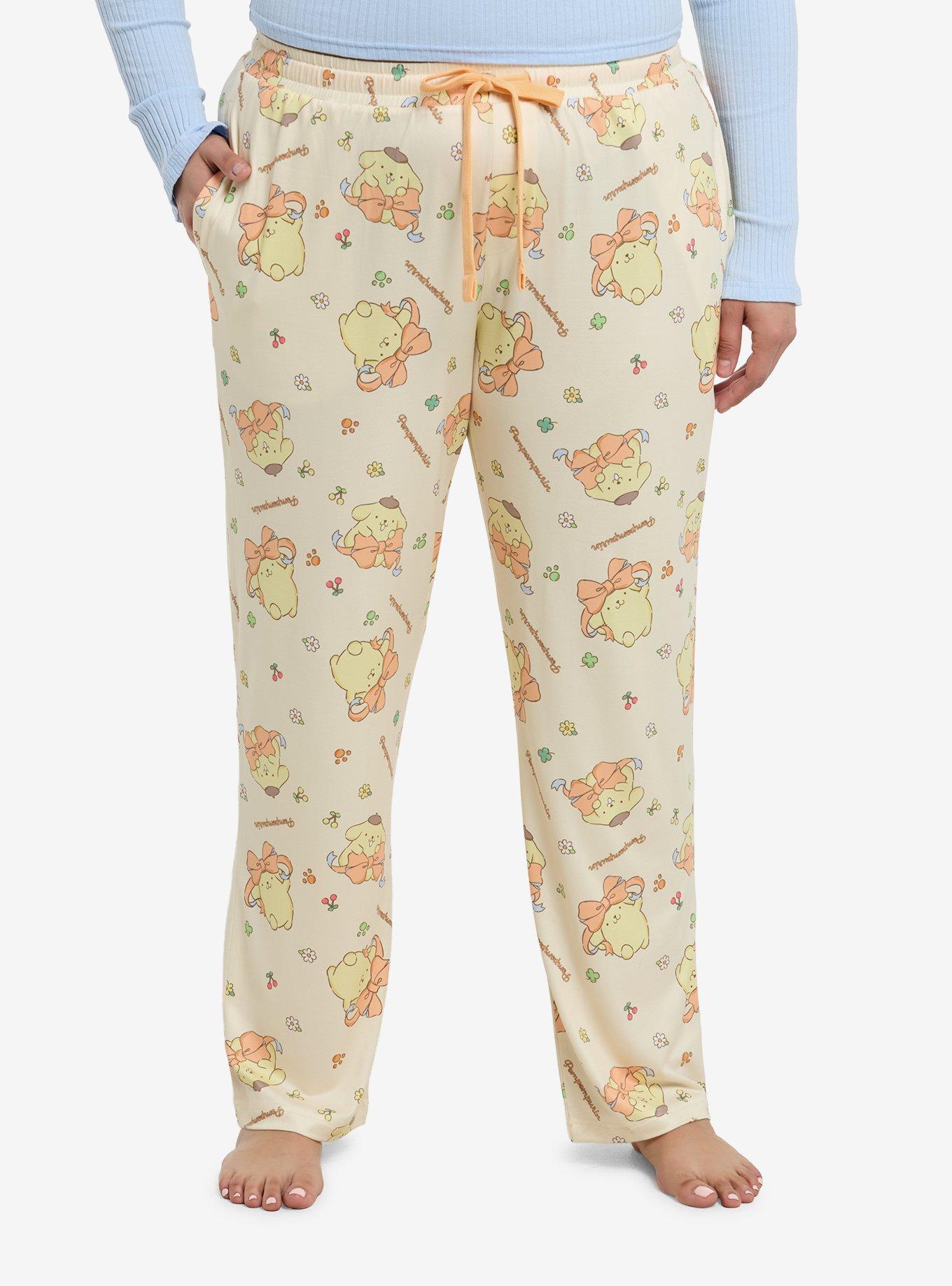 Pompompurin Bow Girls Pajama Pants Plus Size, , hi-res