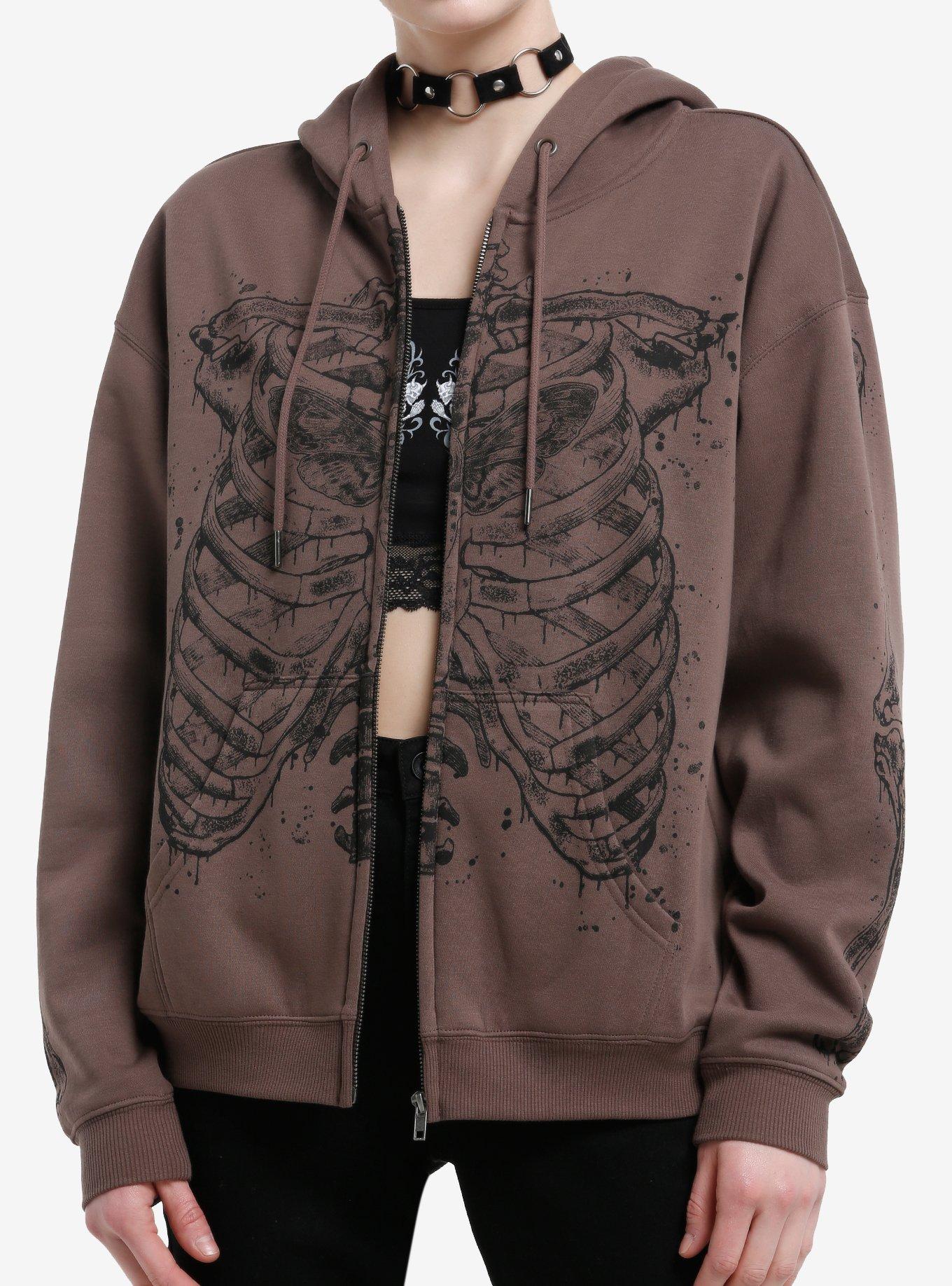 Brown Rib Cage Girls Hoodie | Hot Topic