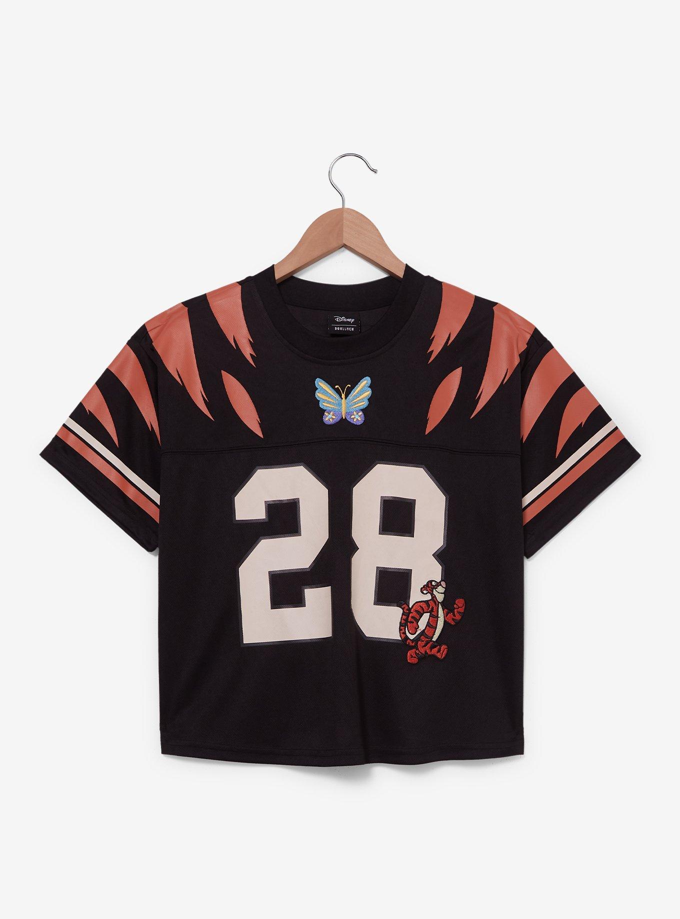 FLUSS needle punch football shirts 花柄 Disney Winnie the Pooh Tigger Striped Women's Cropped Football