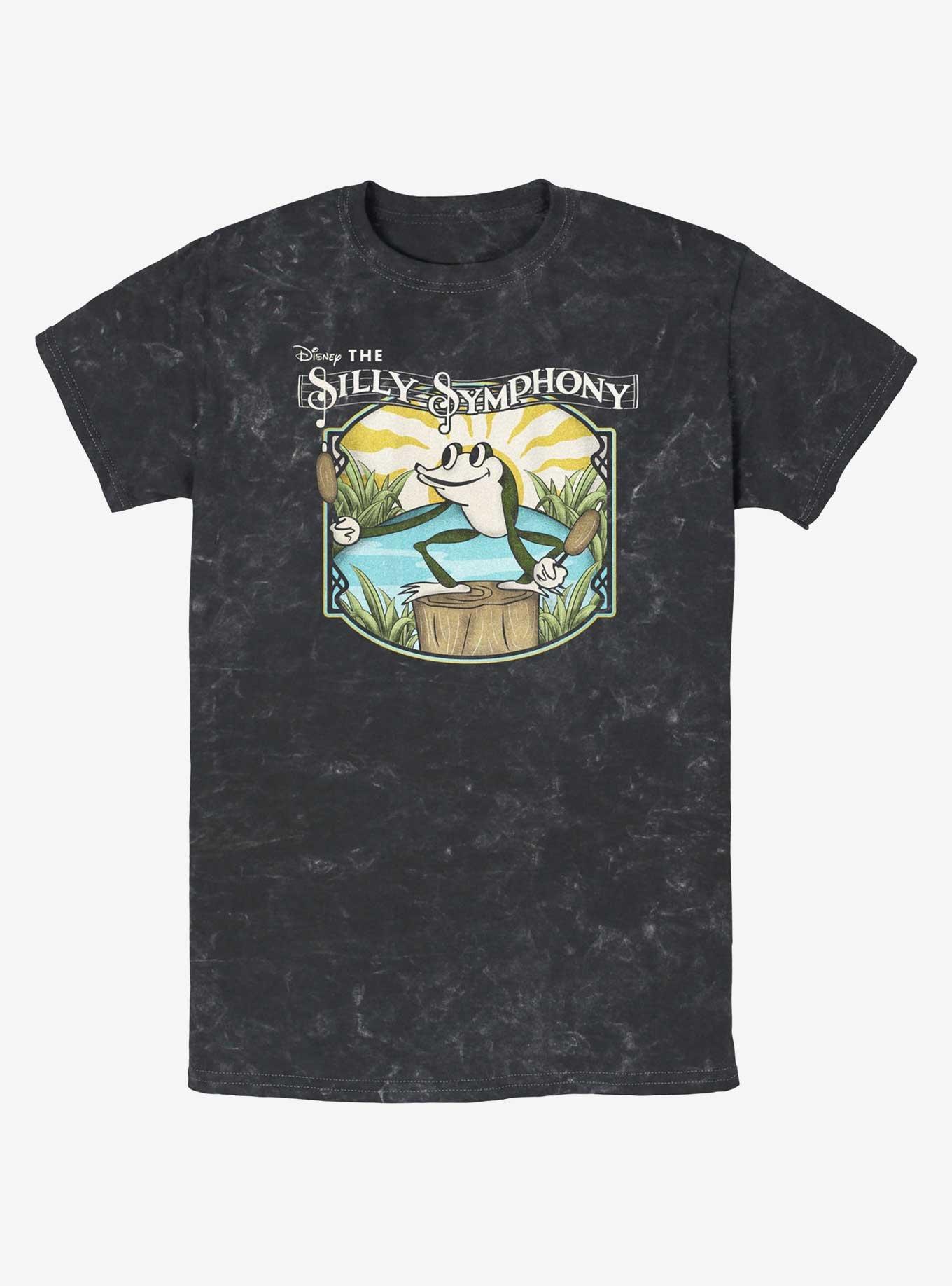 Disney Silly Symphony Spring Frog Pond Mineral Wash T-Shirt, BLACK, hi-res