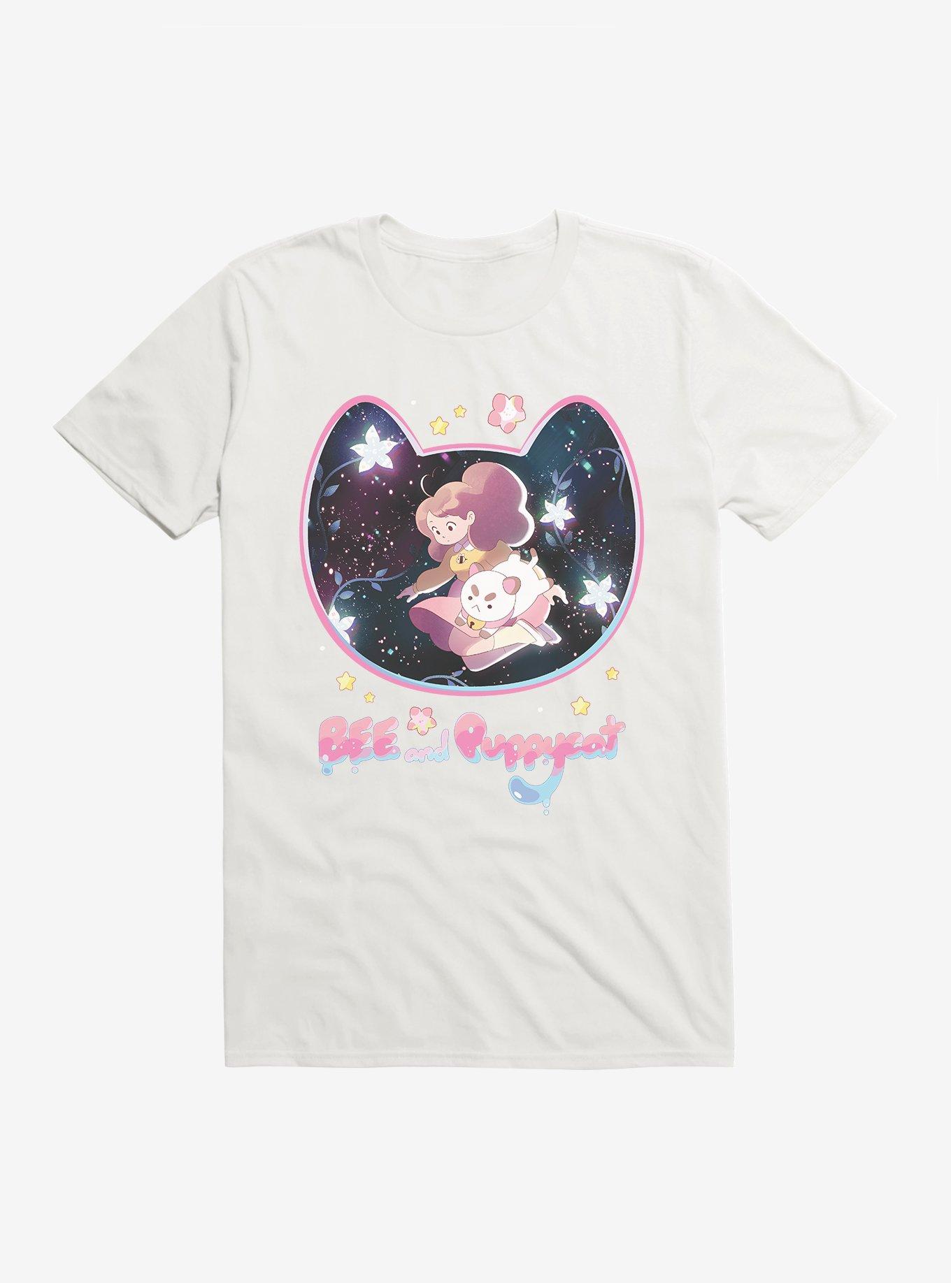 Bee and Puppycat Flower Galaxy T-Shirt, WHITE, hi-res