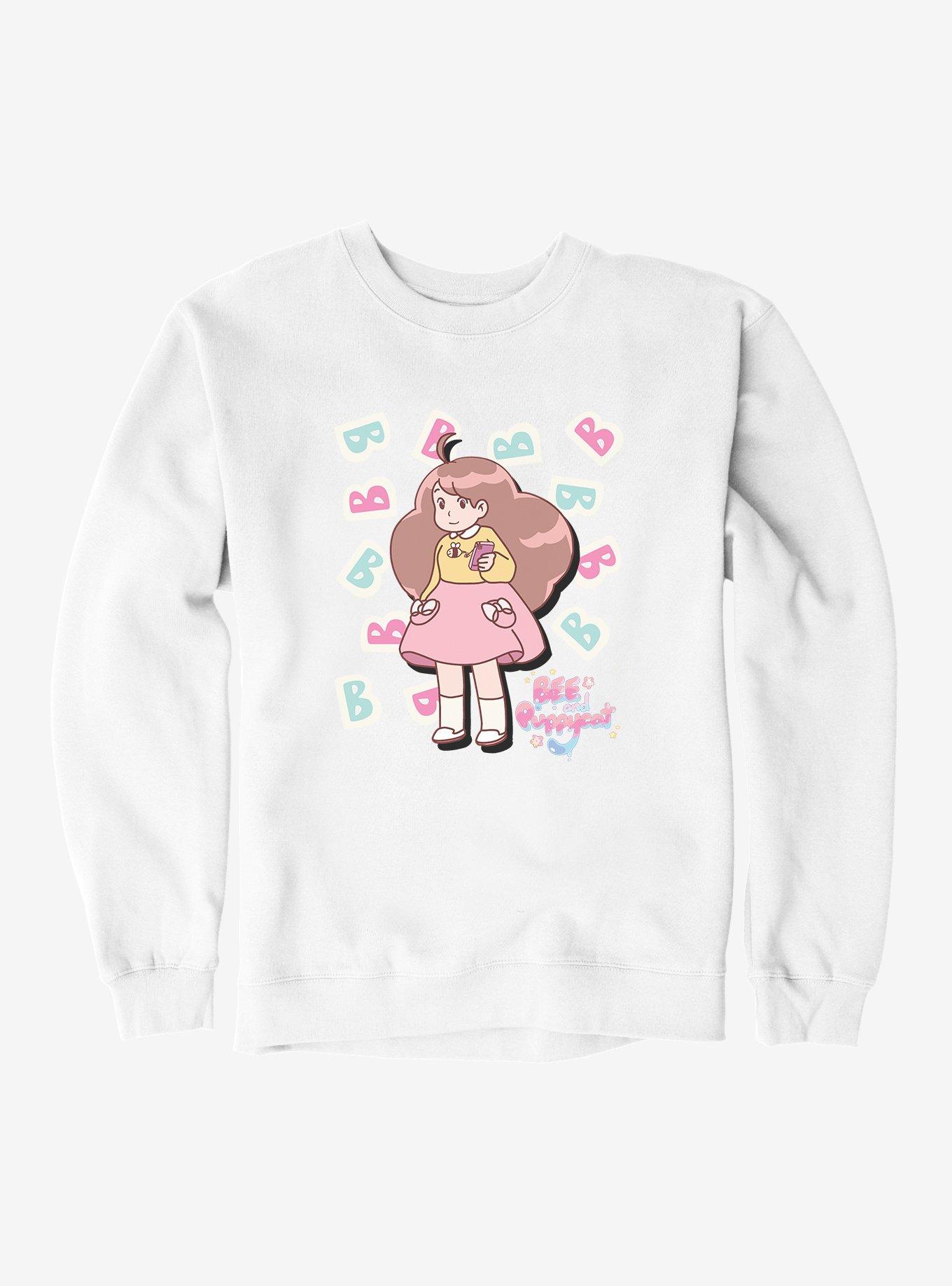 Bee and Puppycat B Sweatshirt, WHITE, hi-res