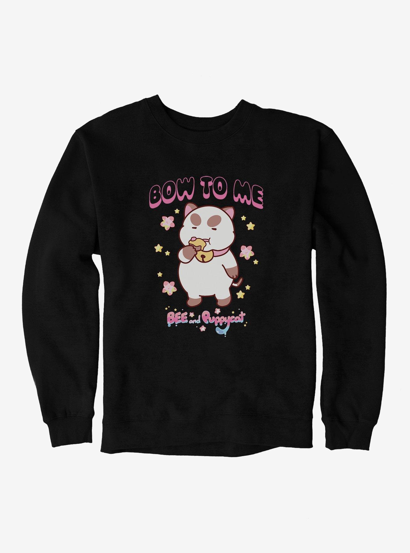 Bee and Puppycat Bow To Me Sweatshirt, BLACK, hi-res