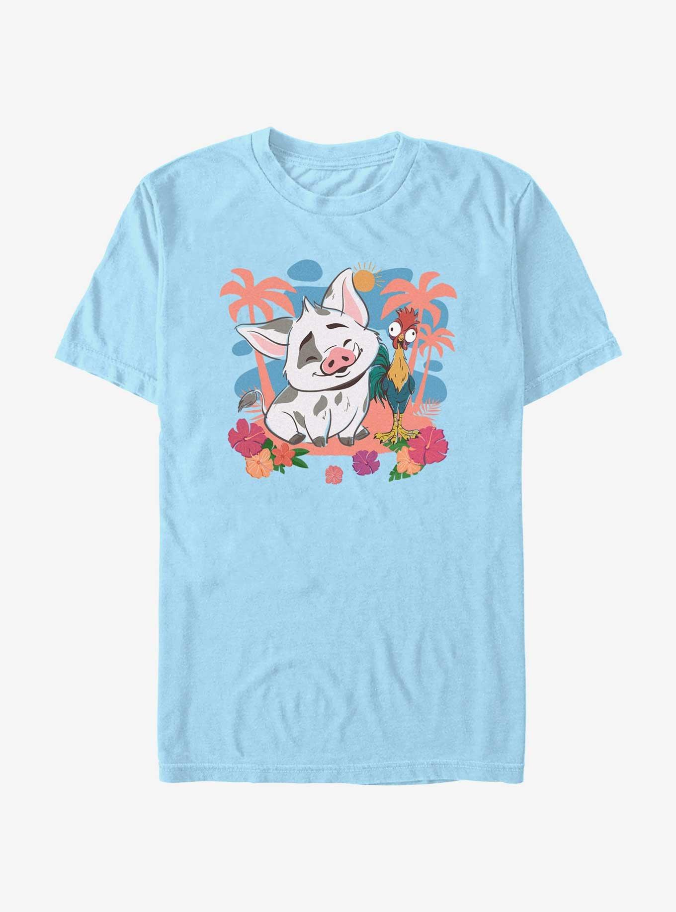 Disney Moana 2 Pua And Hei Hei T-Shirt, LT BLUE, hi-res