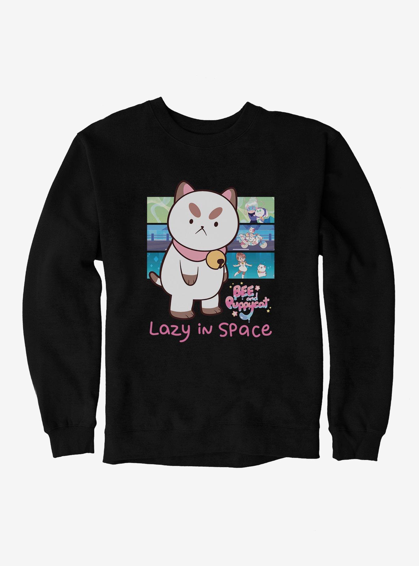 Bee and Puppycat Lazy In Space Sweatshirt, BLACK, hi-res