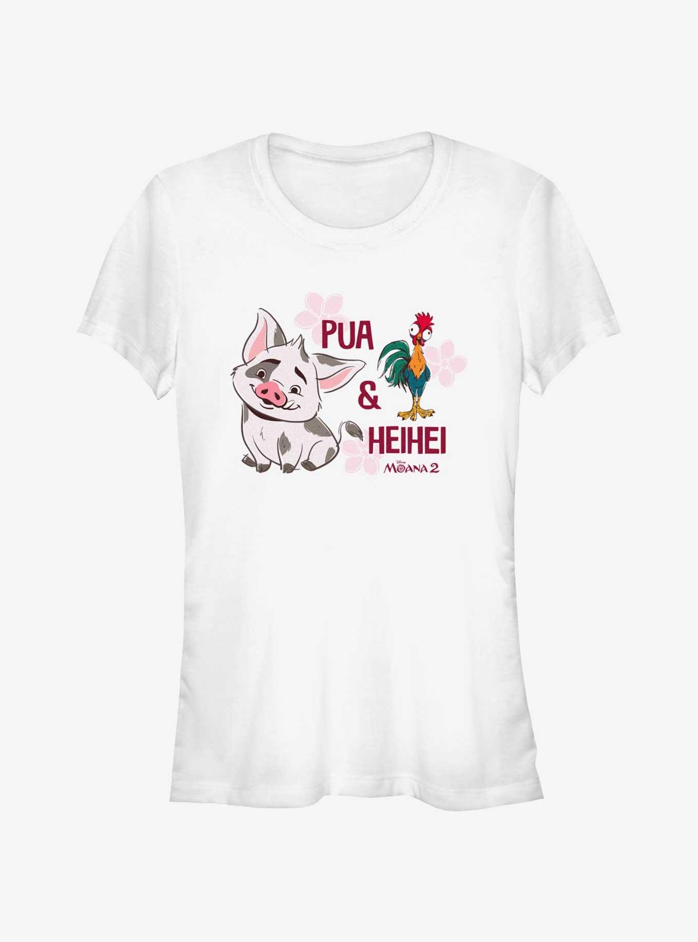Disney Moana 2 Pua And Hei Hei Girls T-Shirt, WHITE, hi-res