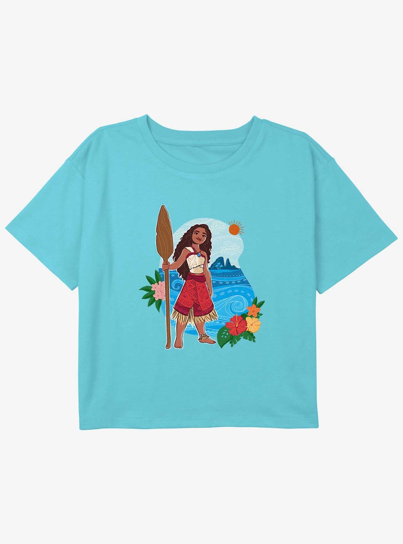 Disney Moana 2 Confident Pose Youth Girls Boxy T-Shirt, BLUE, hi-res