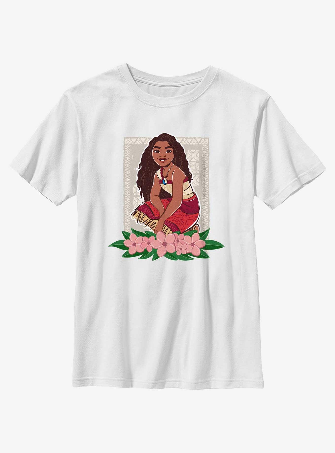 Disney Moana 2 Flowers Youth T-Shirt, WHITE, hi-res