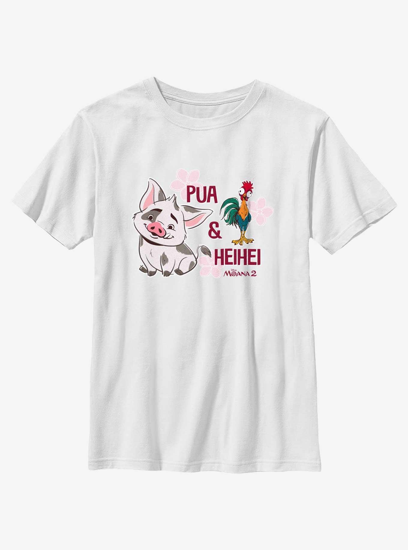 Disney Moana 2 Pua And Hei Hei Youth T-Shirt, WHITE, hi-res