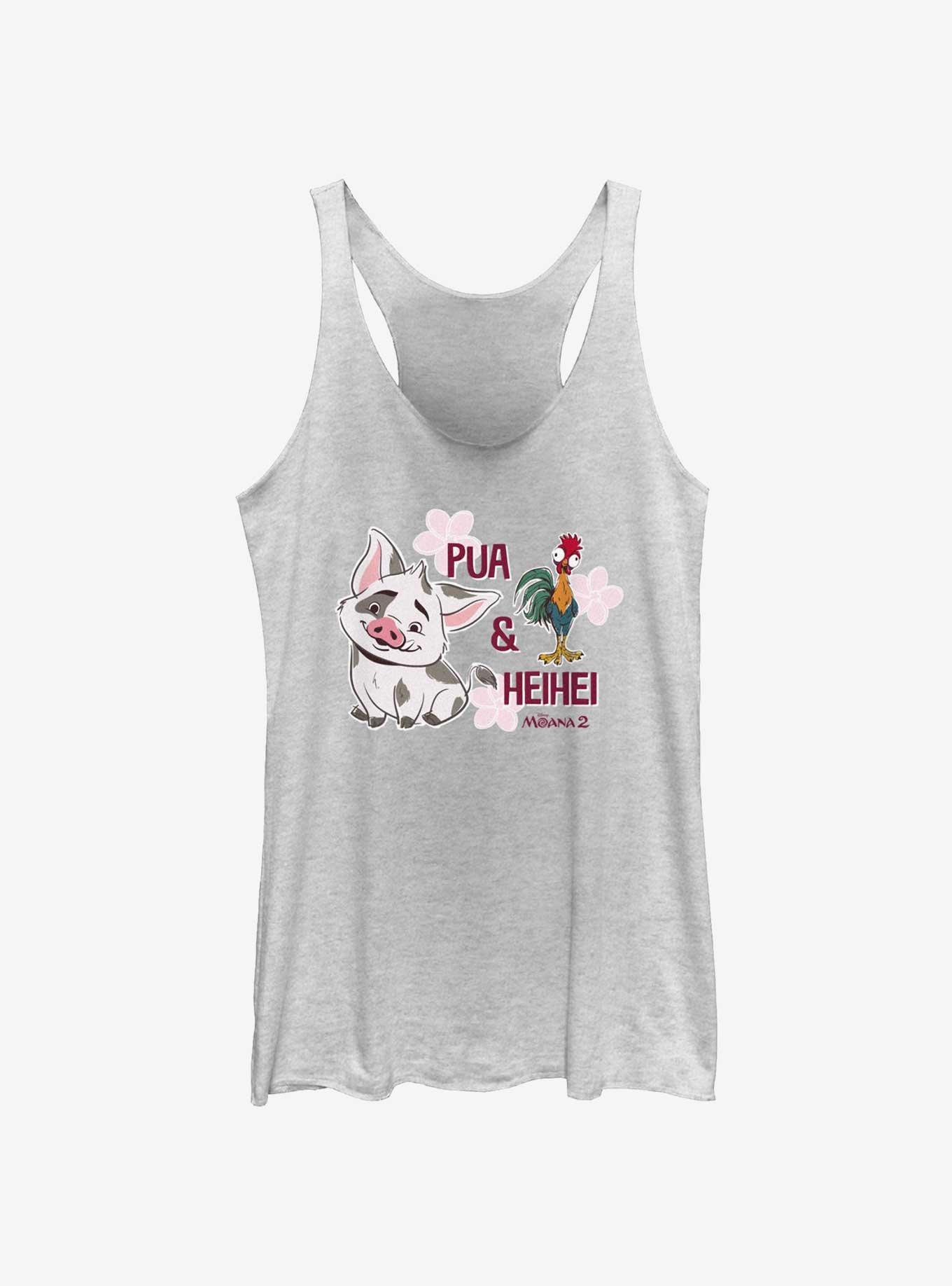 Disney Moana 2 Pua And Hei Hei Womens Tank Top, WHITE HTR, hi-res