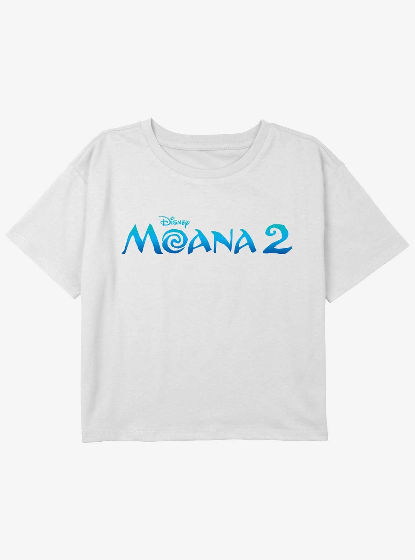 Disney Moana 2 Logo Youth Girls Boxy T-Shirt, BLUE, hi-res