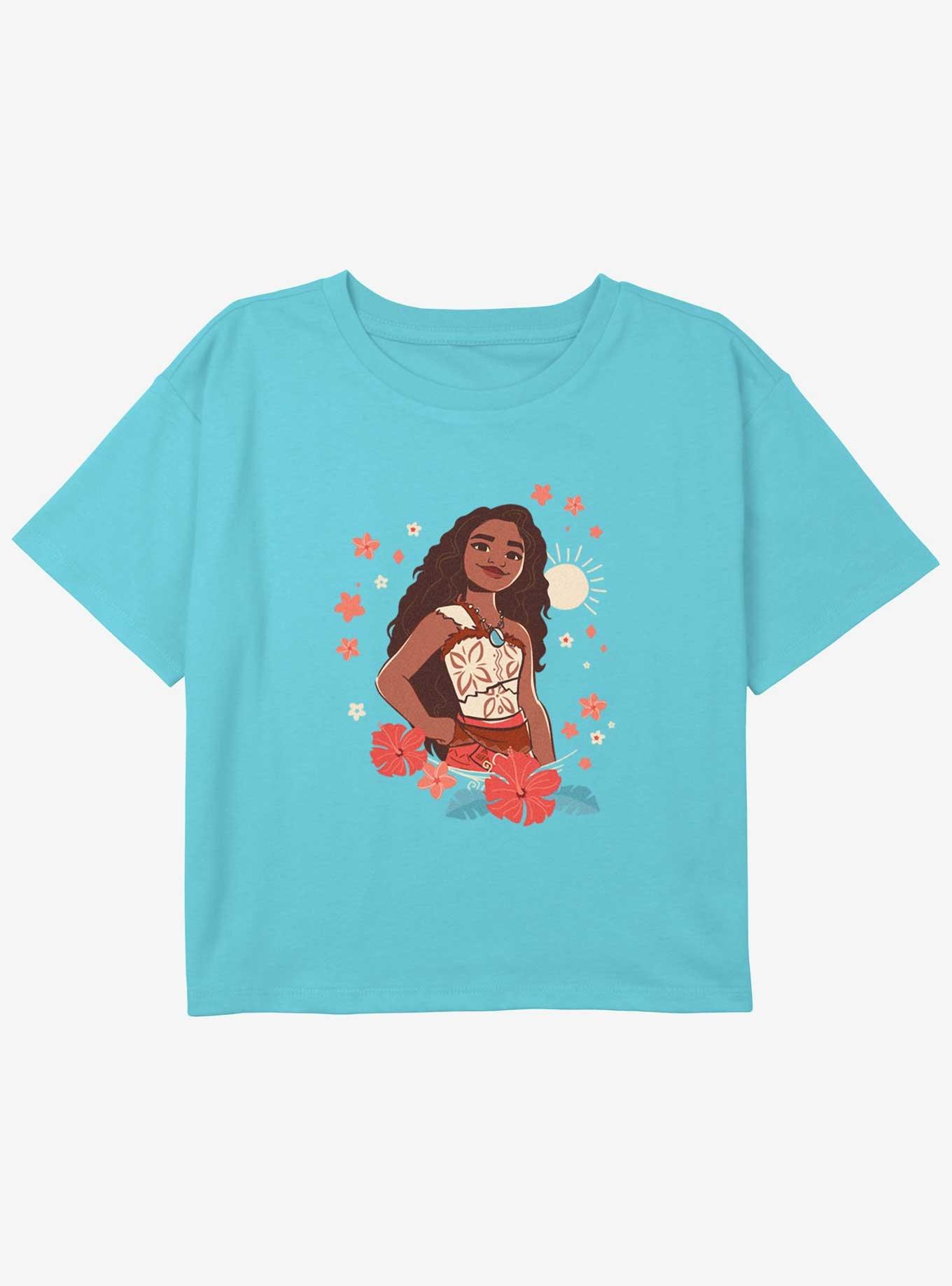 Disney Moana 2 Adventurer Youth Girls Boxy T-Shirt, BLUE, hi-res