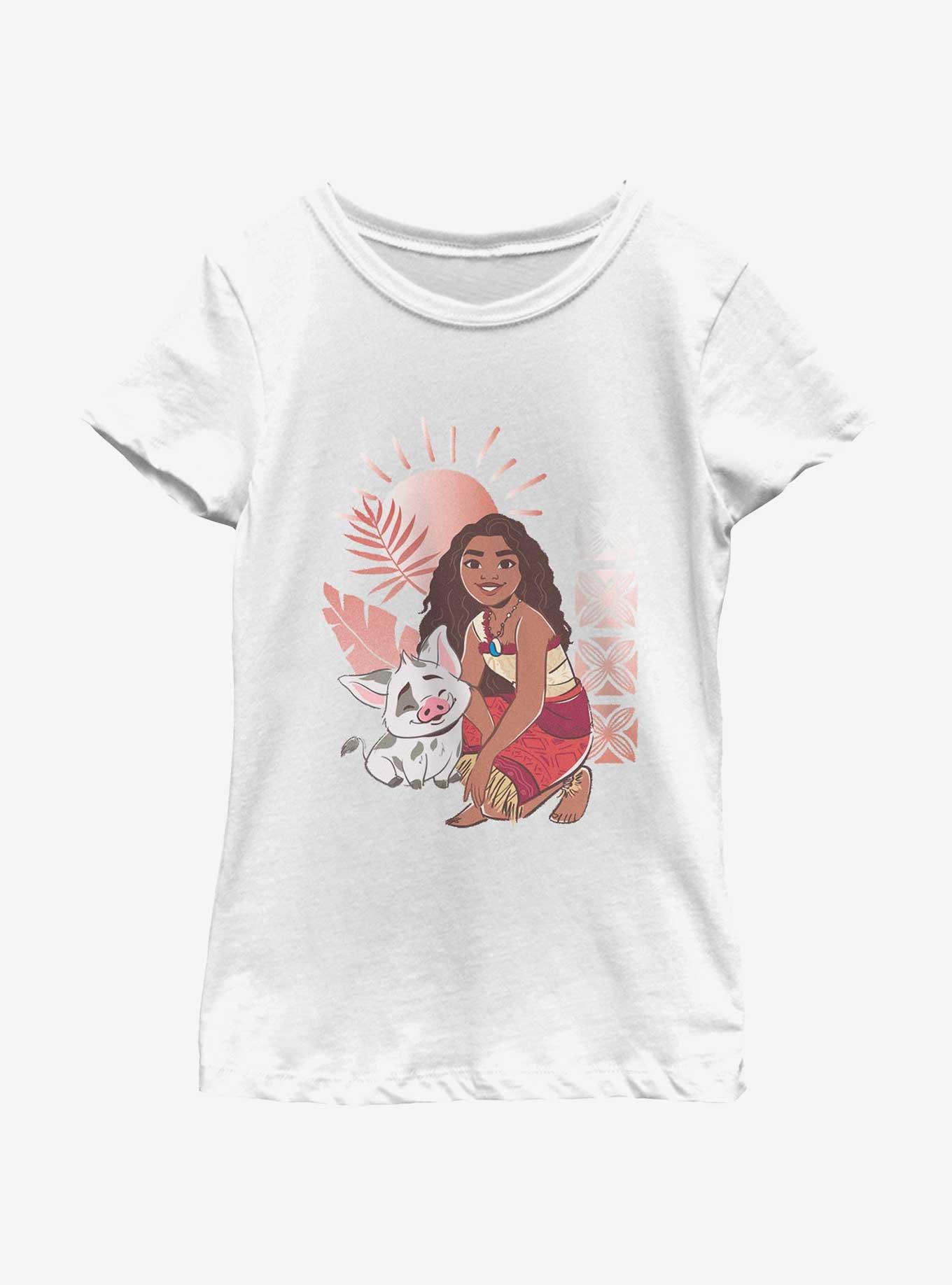 Disney Moana 2 Pua And Moana Youth Girls T-Shirt, WHITE, hi-res