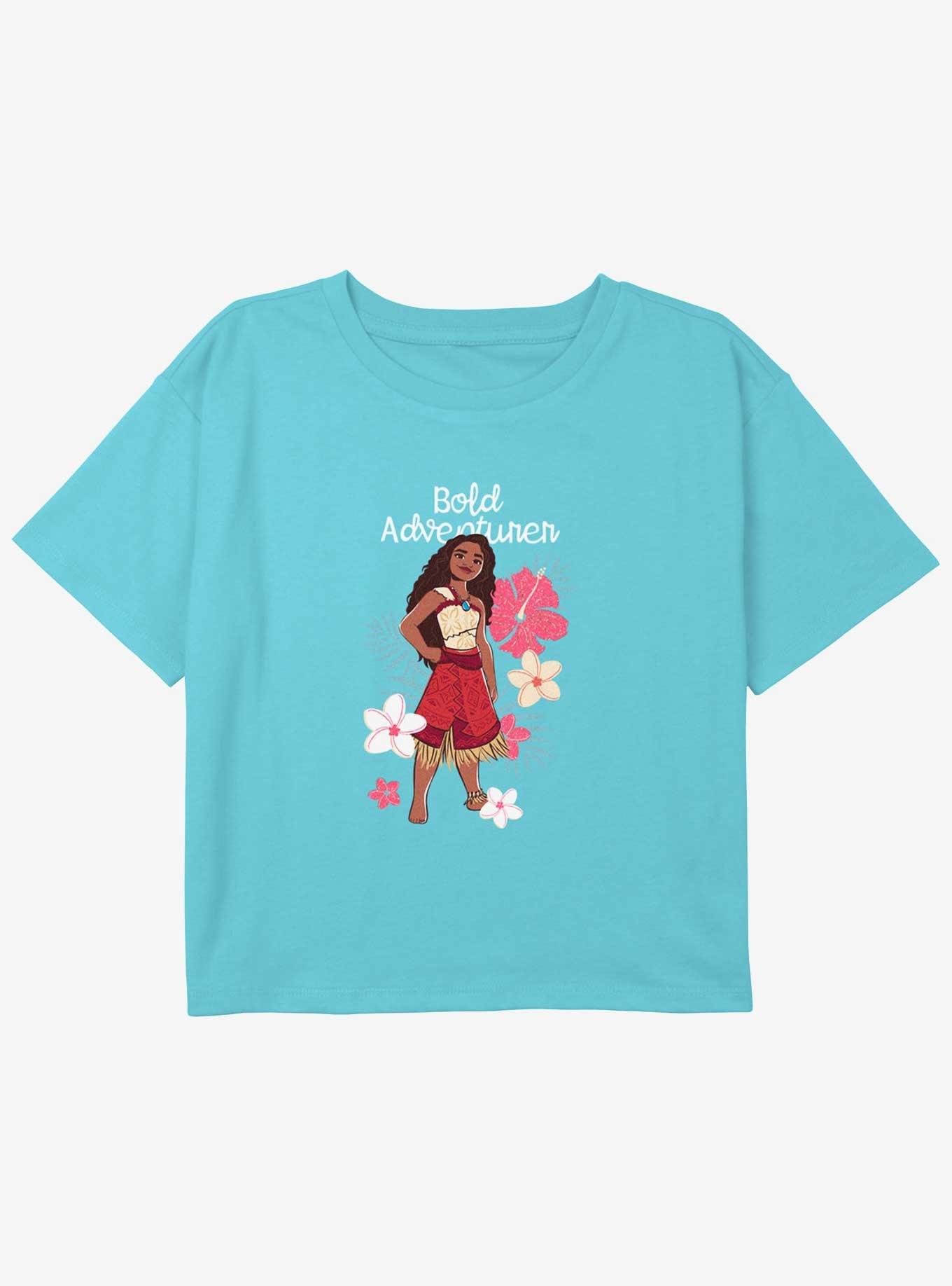 Disney Moana 2 Bold Adventurer Floral Youth Girls Boxy T-Shirt, , hi-res