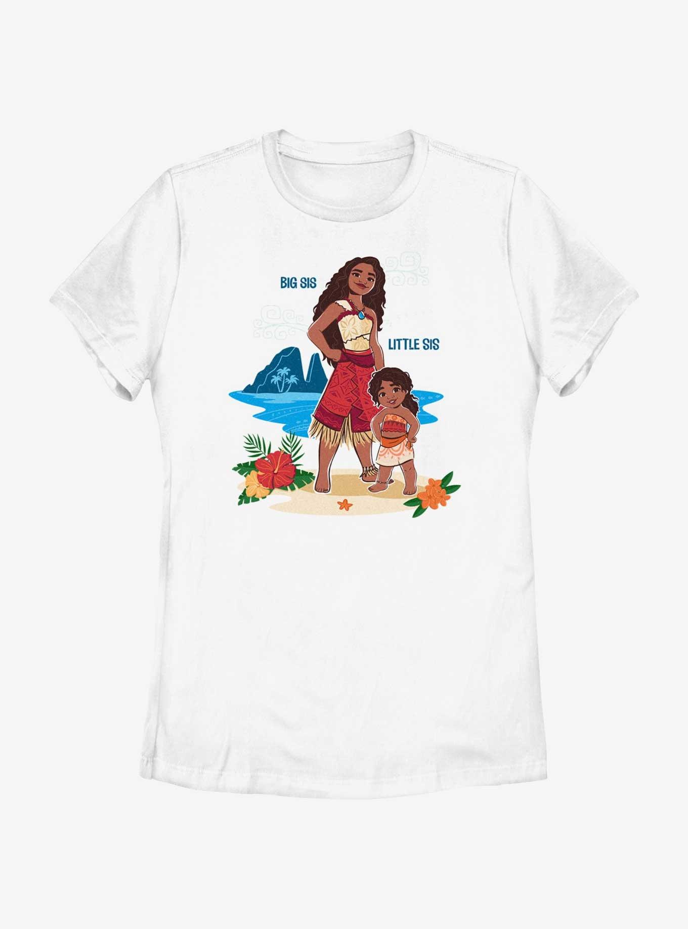 Disney Moana 2 Big And Little Sis Womens T-Shirt, WHITE, hi-res