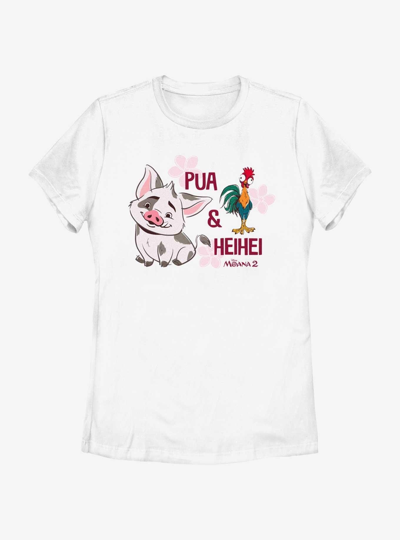 Disney Moana 2 Pua And Hei Hei Womens T-Shirt, WHITE, hi-res