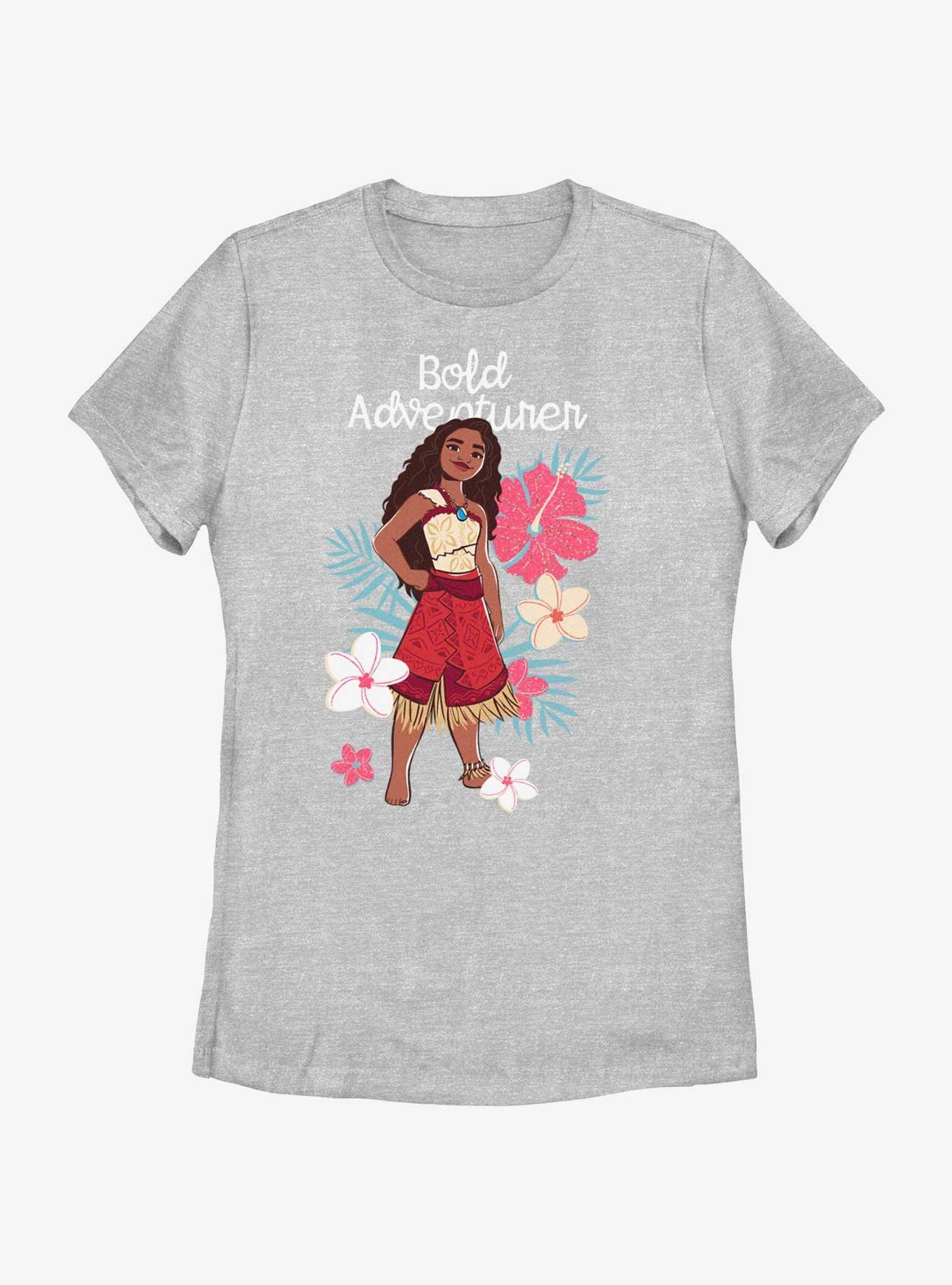 Disney Moana 2 Bold Adventurer Floral Womens T-Shirt, ATH HTR, hi-res