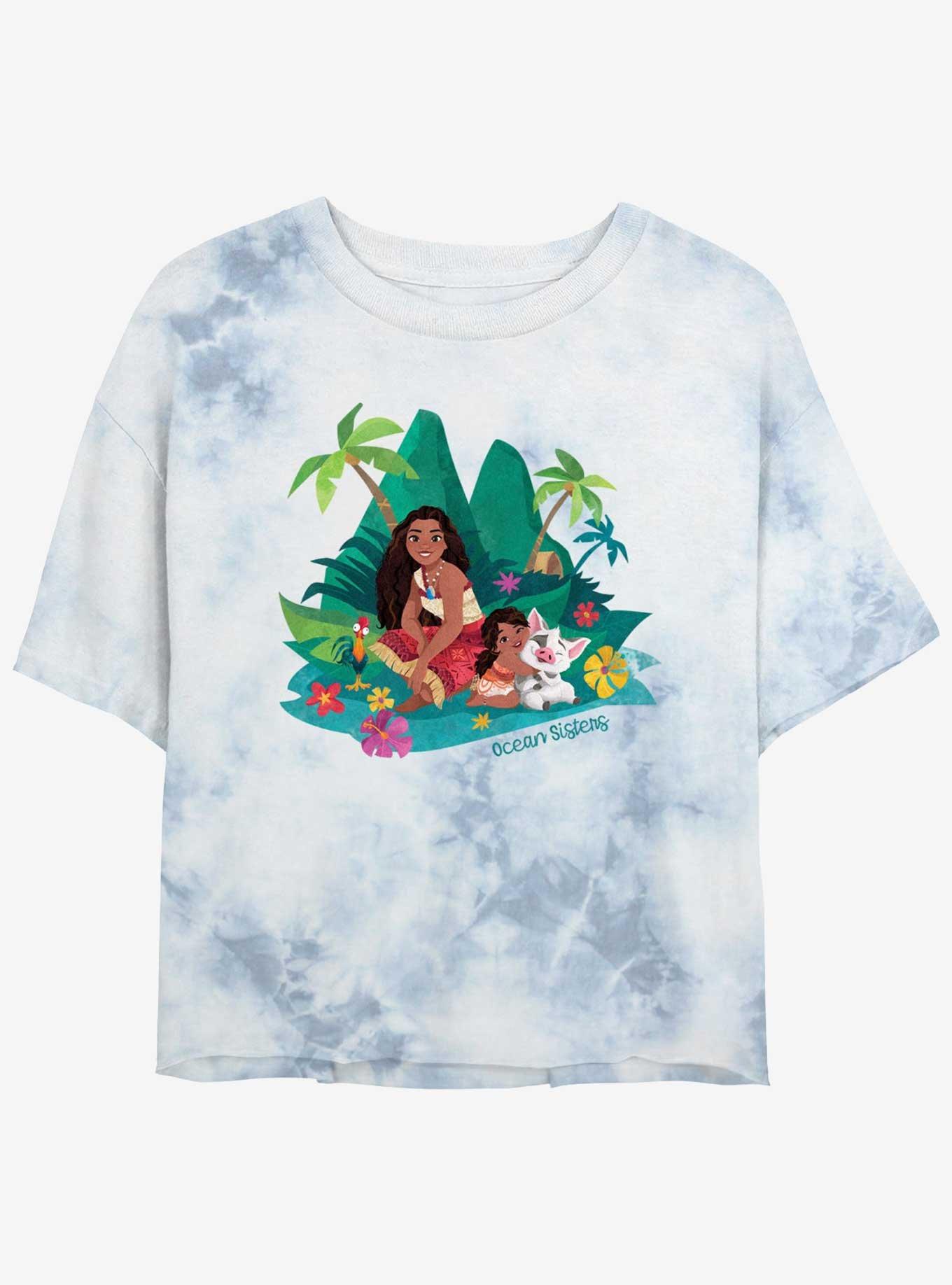 Disney Moana 2 Ocean Sisters Womens Tie-Dye Crop T-Shirt, , hi-res