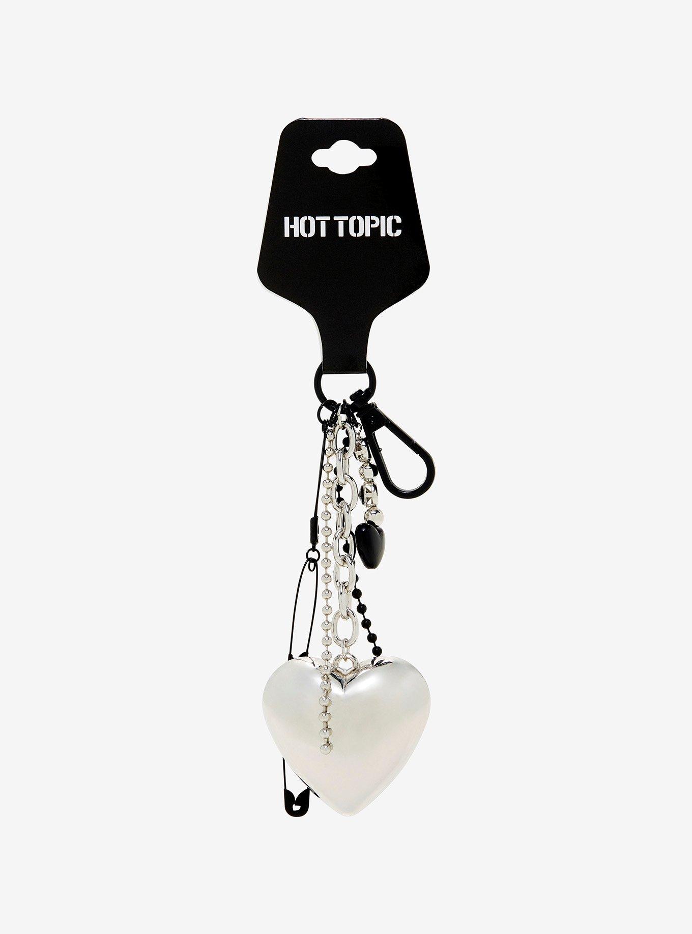 Heart Chain Safety Pin Key Chain, , hi-res