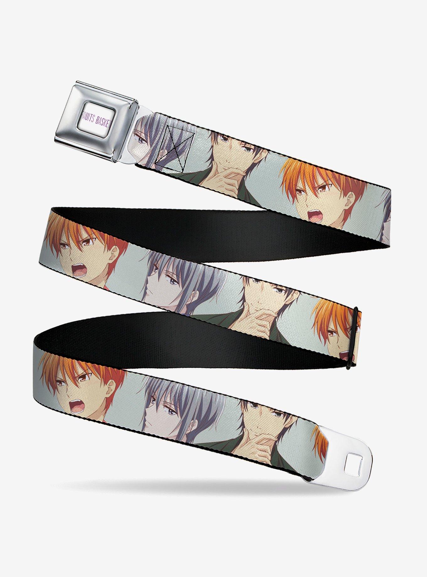 Fruits Basket Kyo Yuki Shigure Group Faces Seatbelt Buckle Belt, BLUE, hi-res