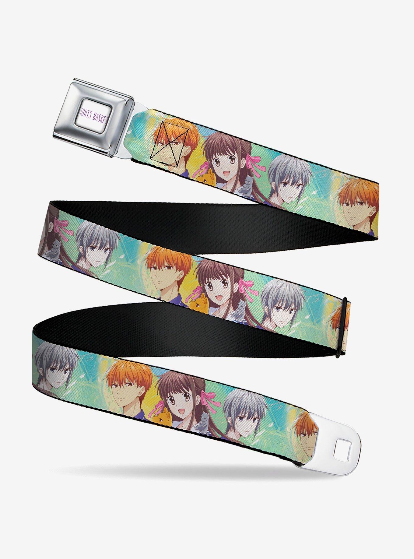 Fruits Basket Kyo Tohru Yuki Group Pose Seatbelt Buckle Belt, MULTI, hi-res