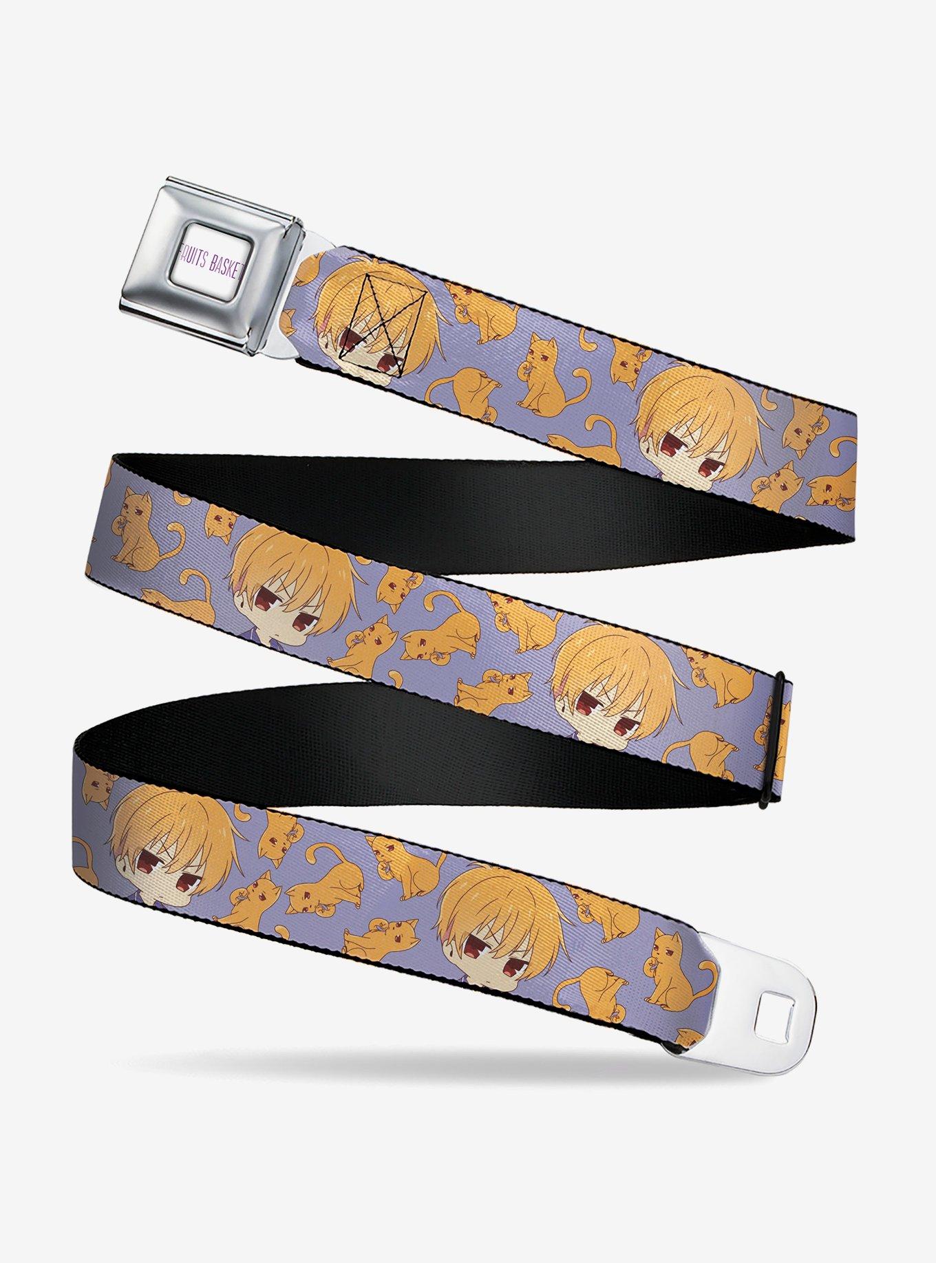 Fruits Basket Chibi Kyo Soma and Cat Scattered Seatbelt Buckle Belt