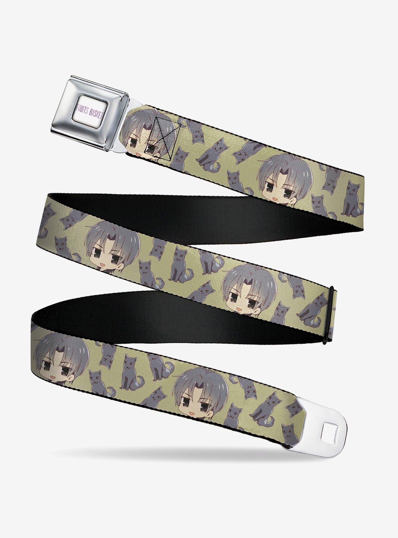 Fruits Basket Chibi Shigure Soma and Dog Scattered Seatbelt Buckle Belt, , hi-res